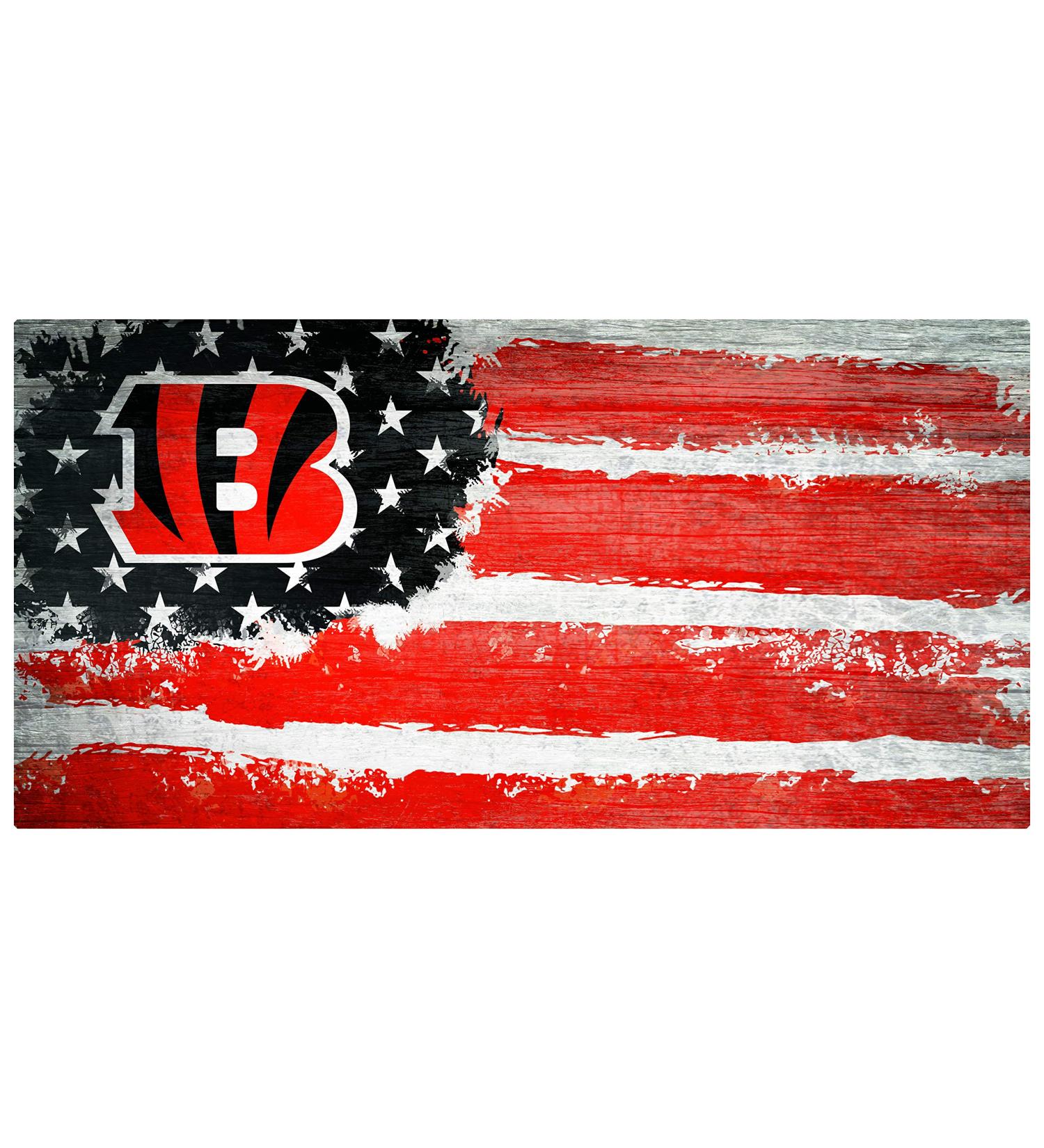 Fan Creations NFL Cincinnati Bengals Unisex Cincinnati Bengals Flag Sign, Team Color, 6 x 12, (N1007-CIN)