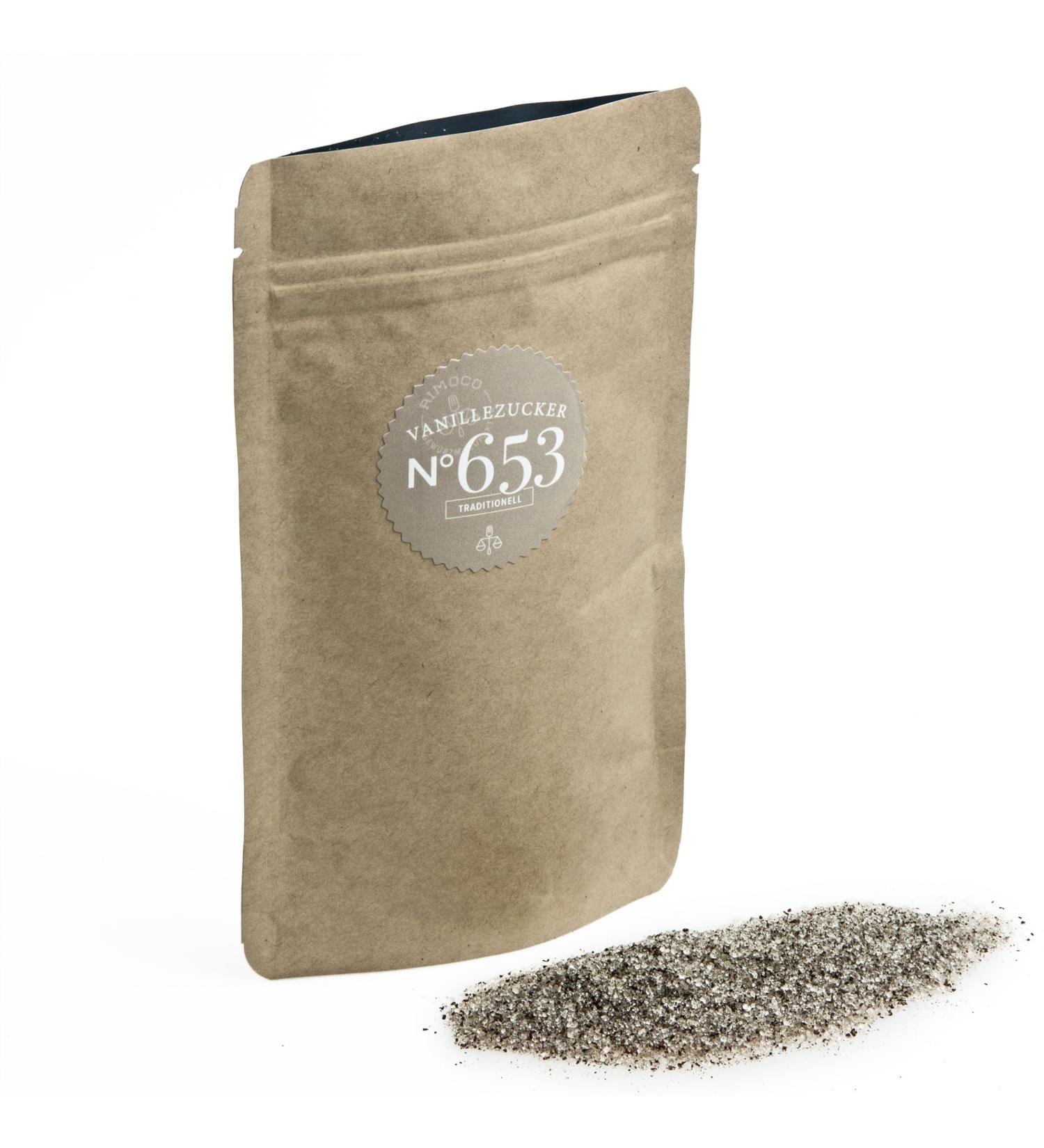 Bio vanilla sugar n 653 - real bourbon vanilla on fine sugar in the practical power paper zip bag content: 110g content: 110g (power paper bag)