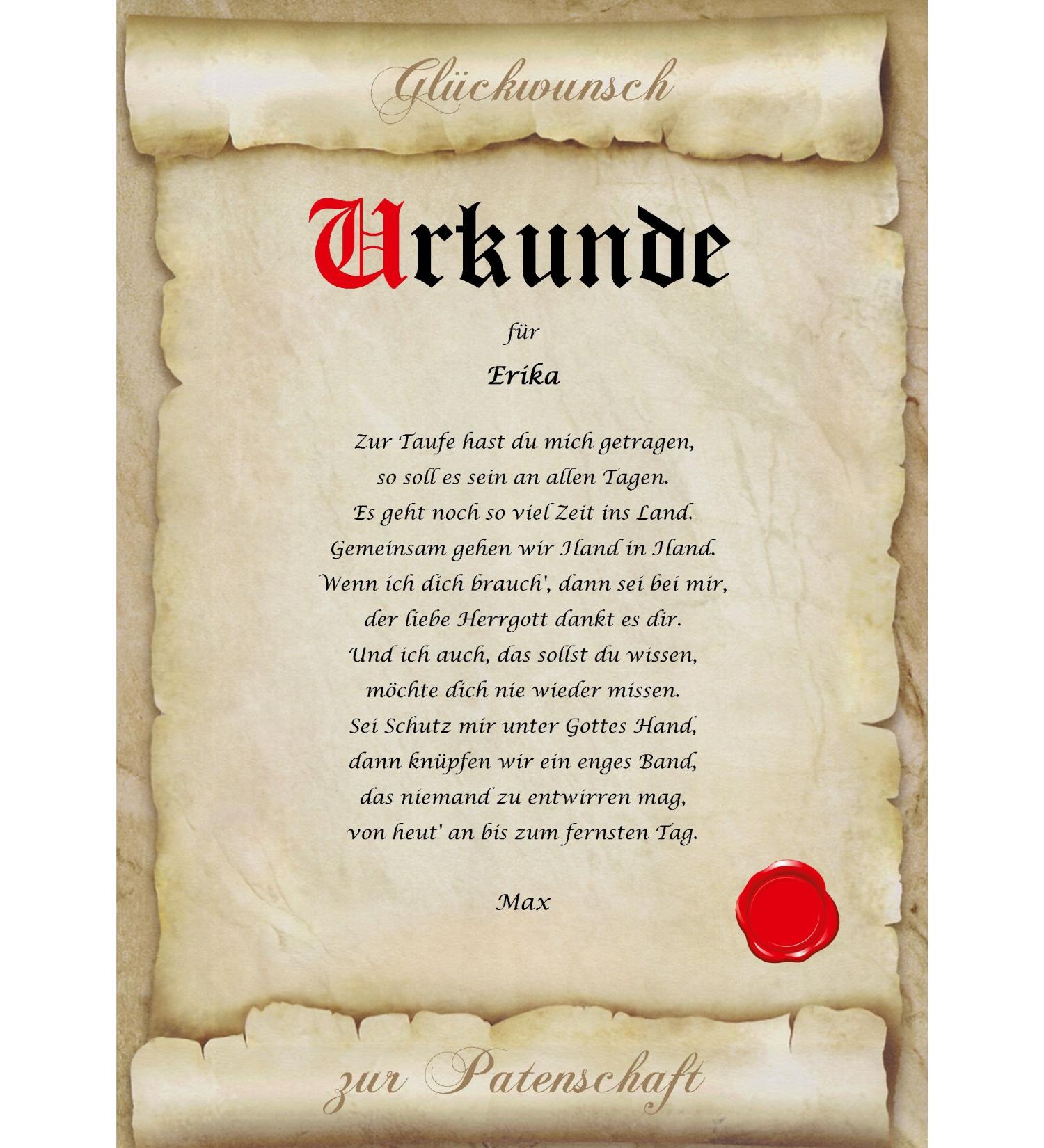 Personalized Sponsorship Certificate Gift Card for Baptism - Perfect for Godparents & Godmothers - Buy Online on GoSupps.com