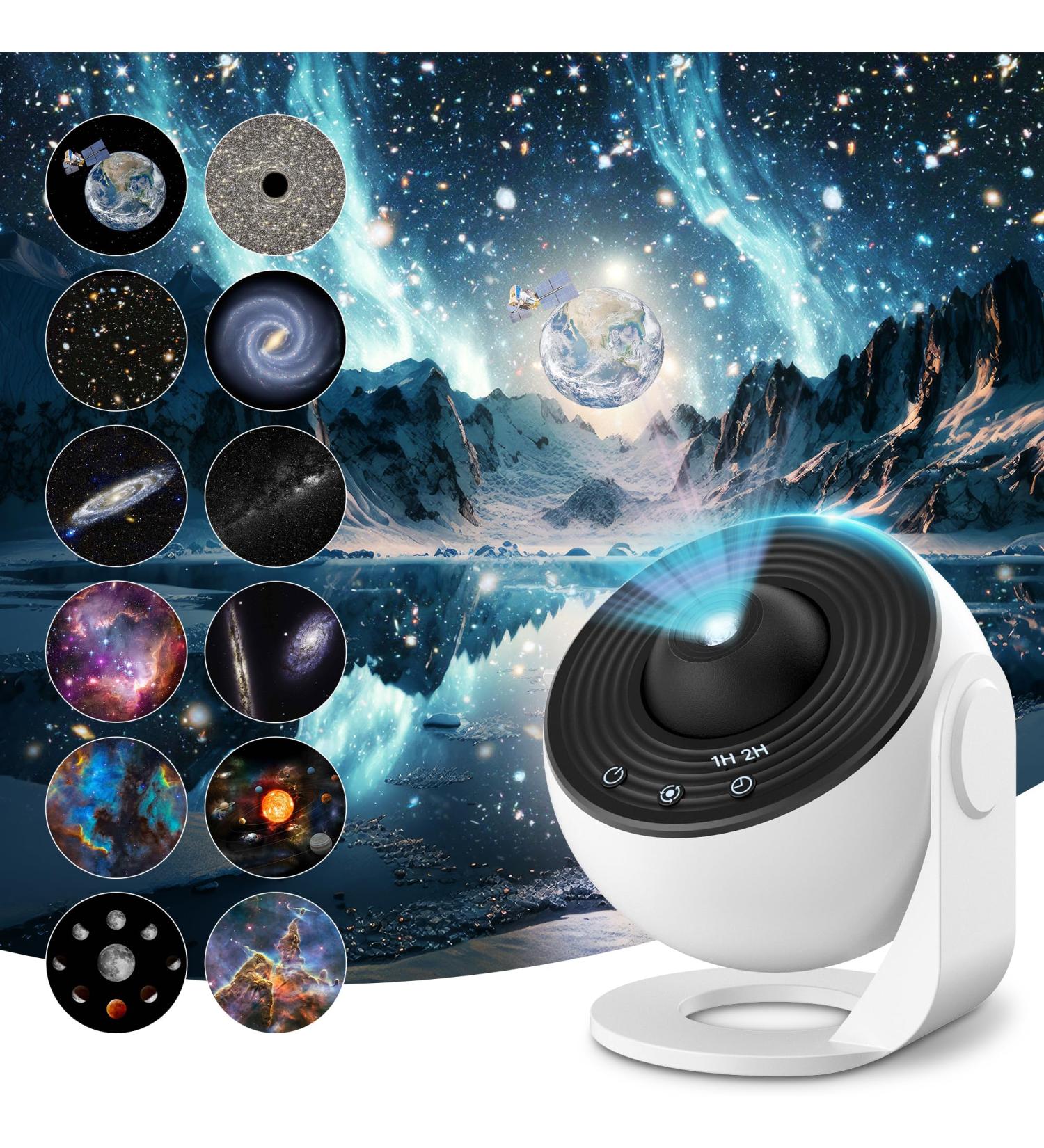 Mexllex Galaxy Projector Light with 12 Film Discs - Star Projector for Adults and Kids - Nebula Moon Celestial Night Light - Bedroom Decoration - Buy Online on GoSupps.com