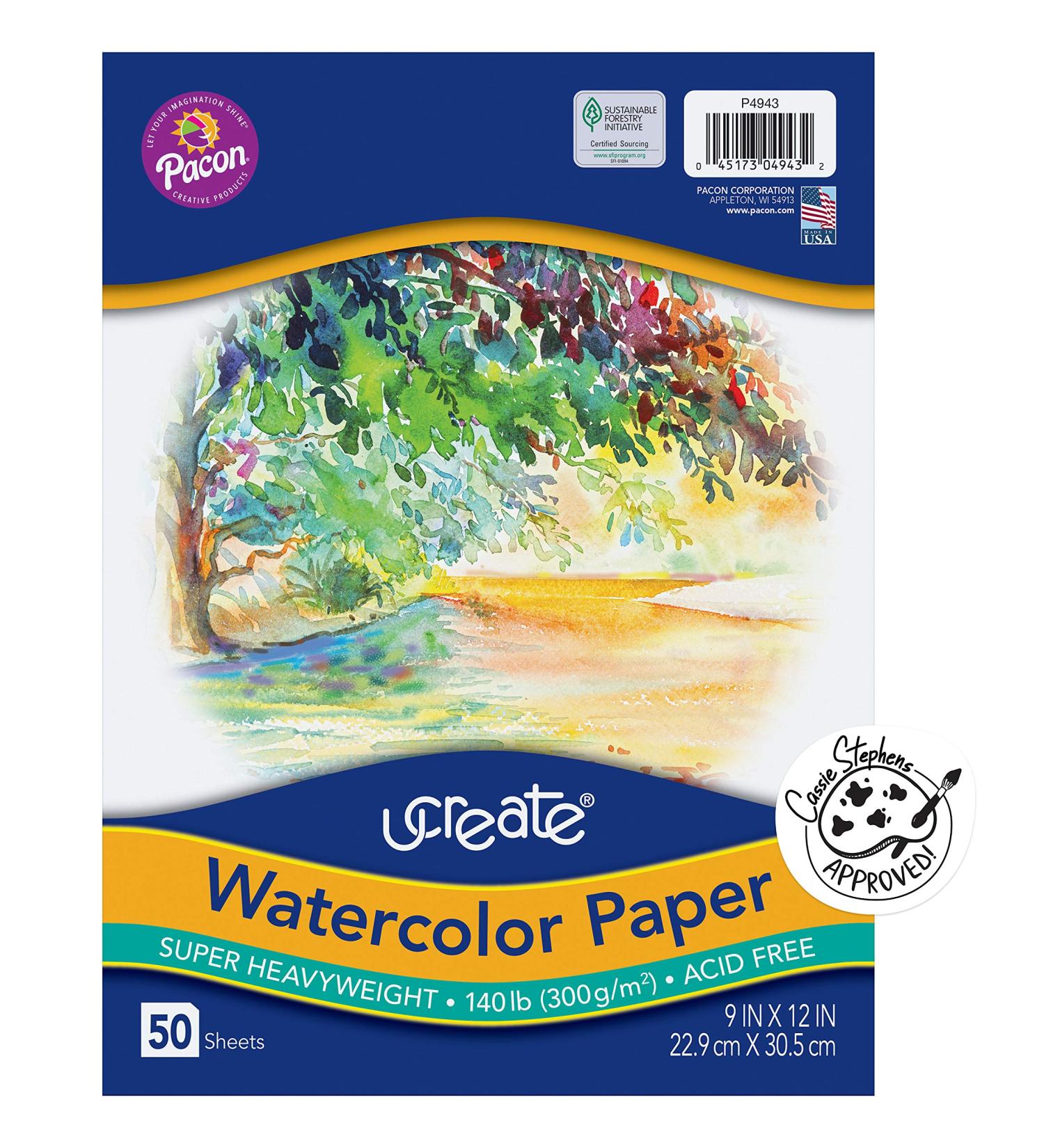 UCreate Watercolor Paper  White  Package  140 lb.  9" x 12"  50 Sheets - Buy Online on GoSupps.com