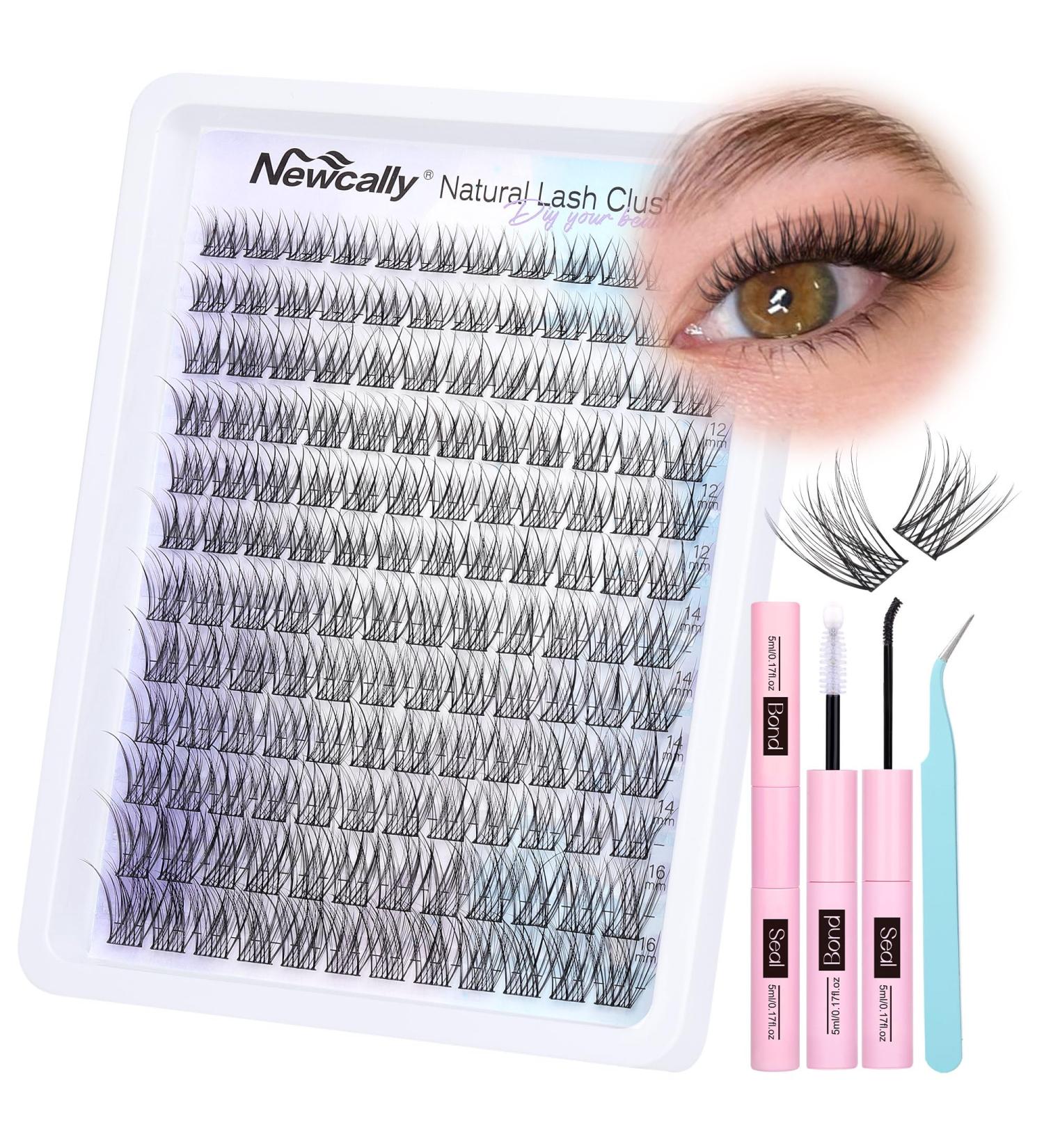 Natural Lash Clusters Kit | Wispy Eyelash Extensions | C Curl DIY Kit with Bond & Seal by Newcally - Buy Online on GoSupps.com