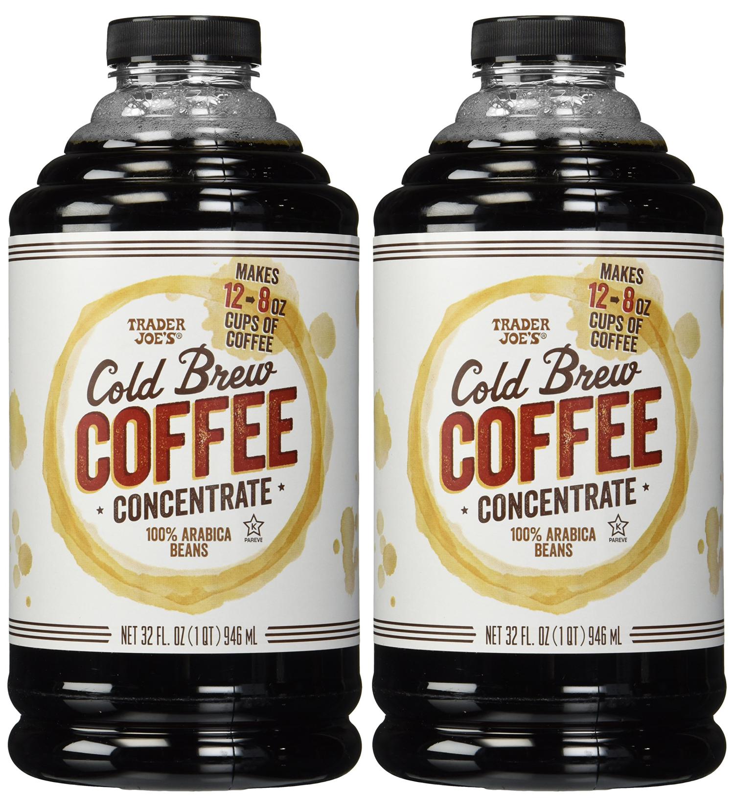 Trader Joe's Cold Brew Coffee Concentrate 2-Pack 32 Fl Oz - Premium Quality Cold Brew Coffee - Buy Online on GoSupps.com
