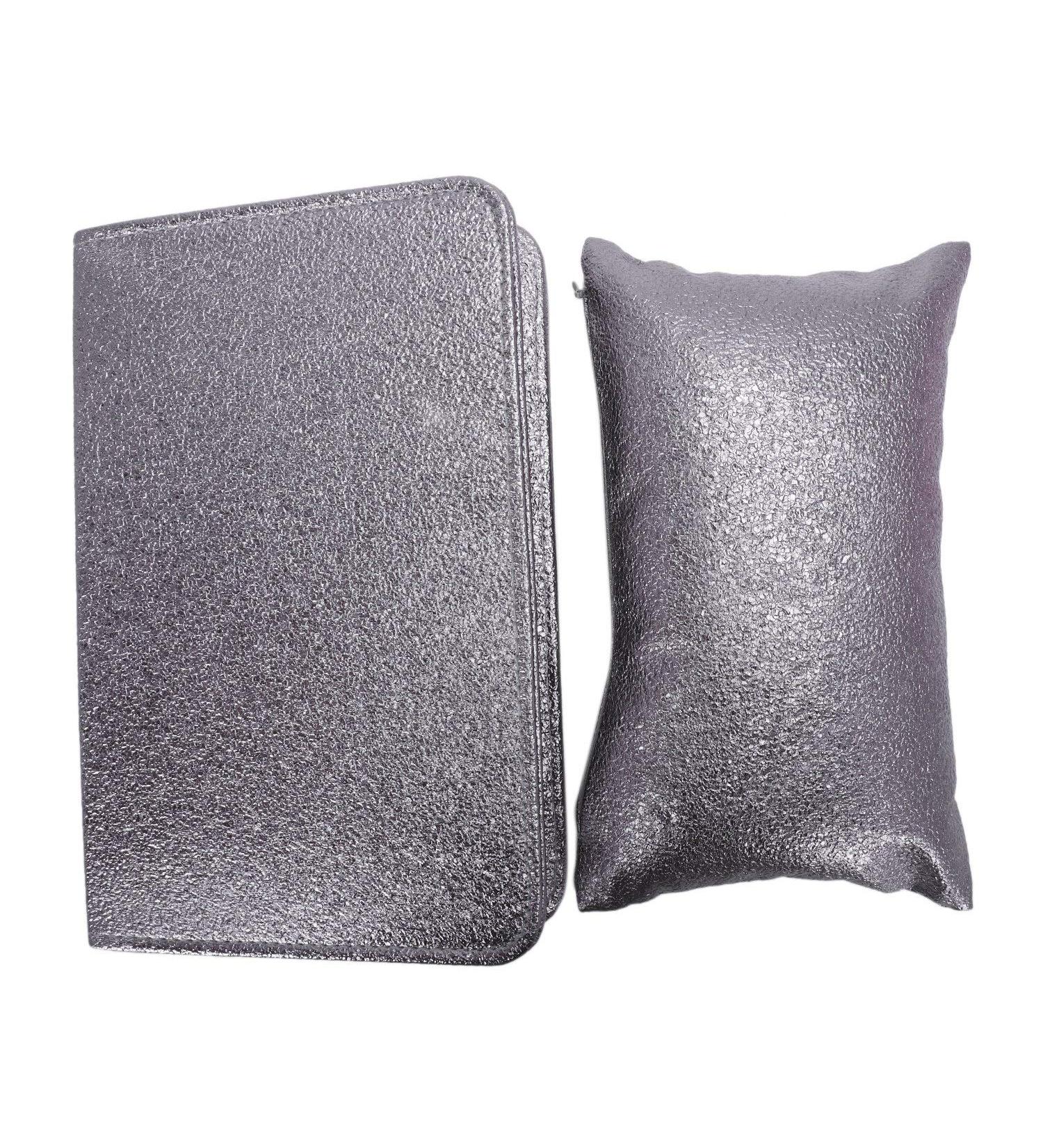 ISTOVO Professional Nail Pillow Cushion Holder Soft Pu Leather Hand Arm Rest Set Nail Art Salon Manicure Tool#Ancient Silver - Buy Online on GoSupps.com