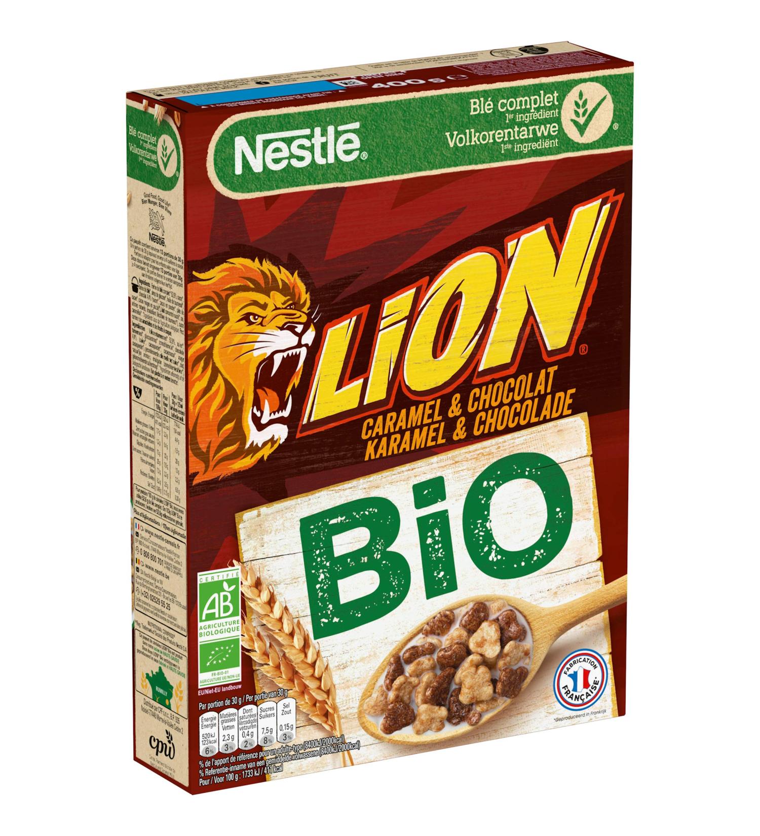Nestl Lion Bio Caramel Chocolate Breakfast Cereal 400g - Buy Online on GoSupps.com