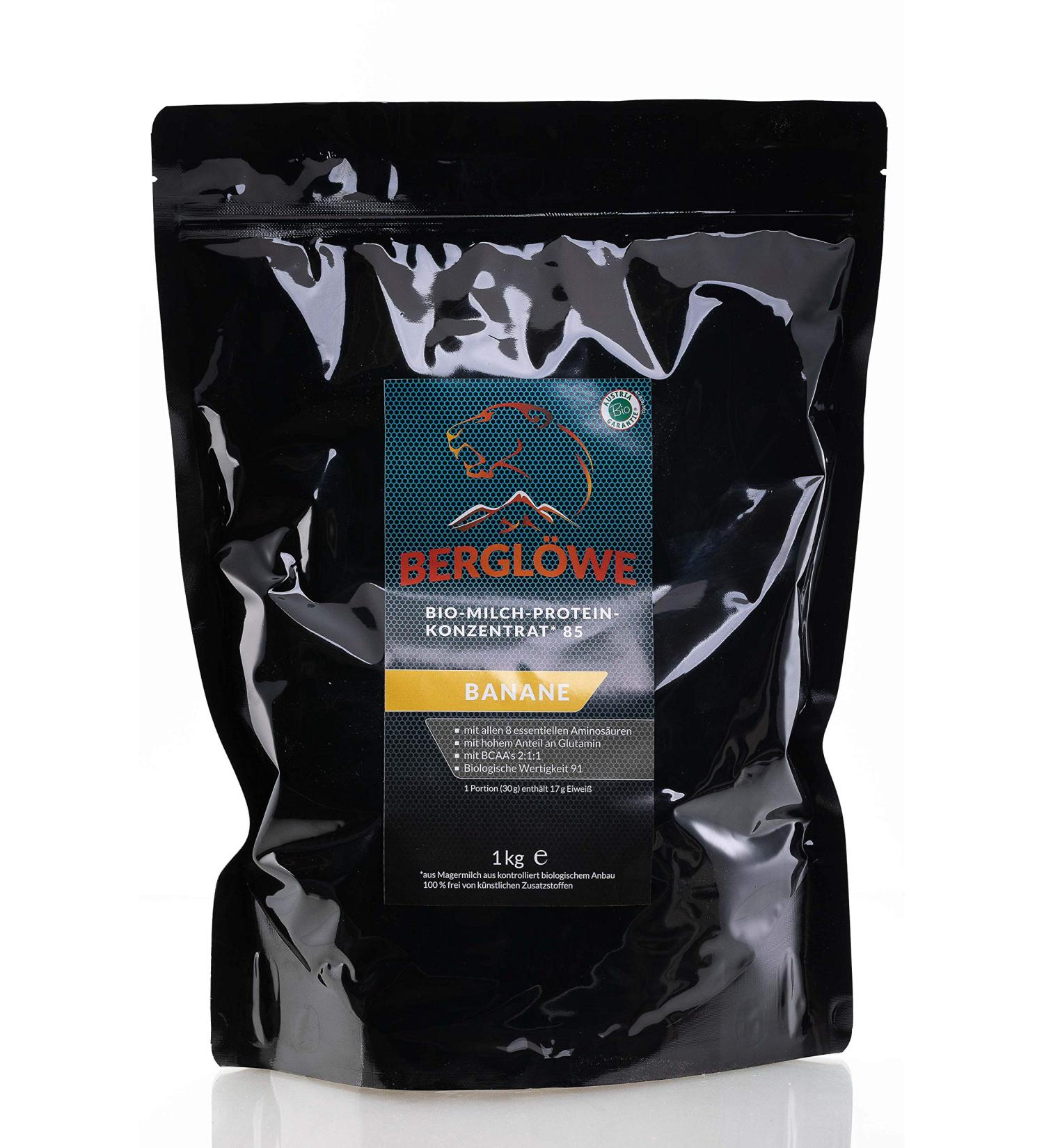 Organic protein powder from BERGL WE: Organic milk protein concentrate banana (80% casein 20% whey)