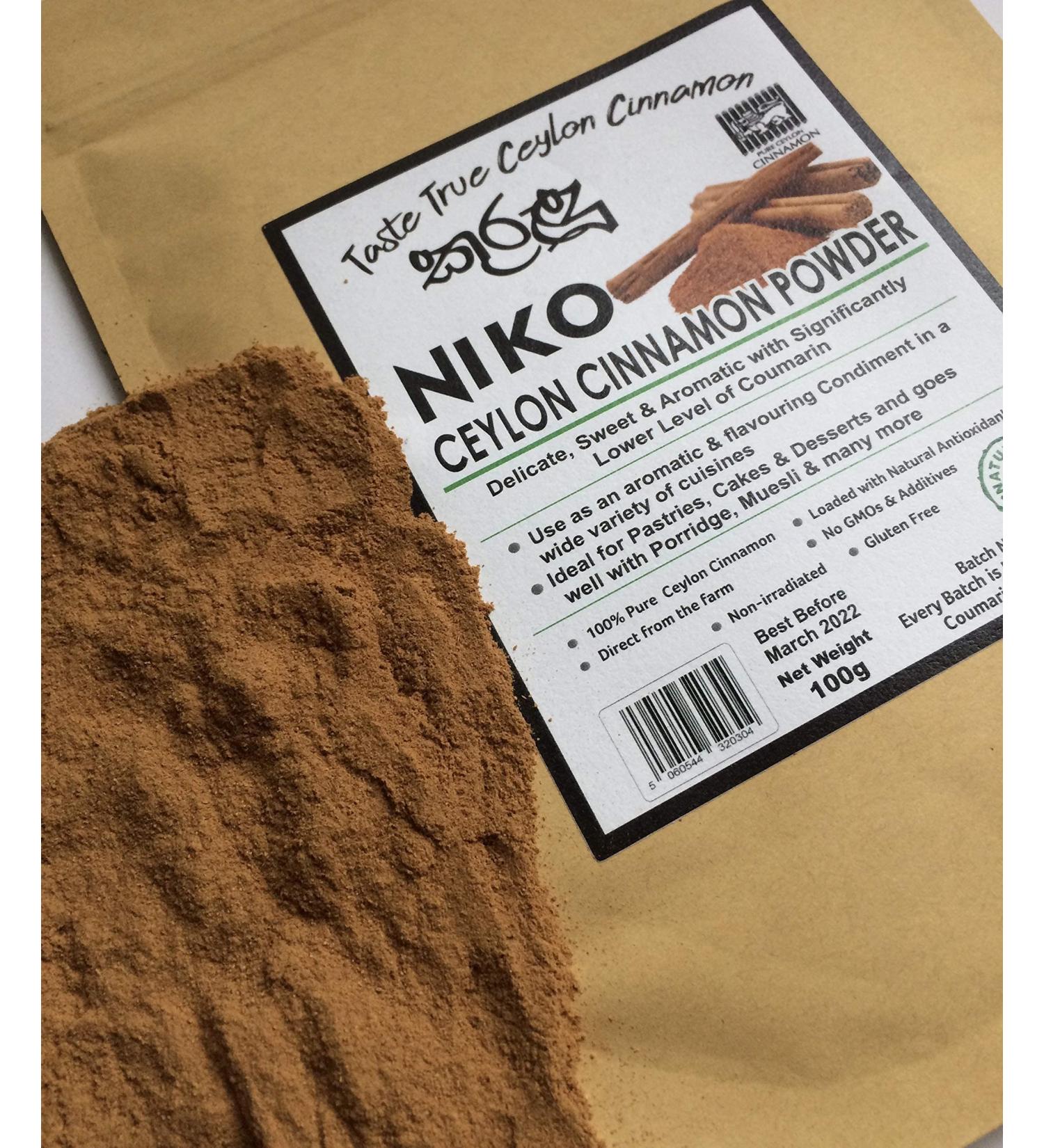 NIKO Ceylon Cinnamon Powder - 200g Pack | Pure & Aromatic | No GMOs | Direct from Sri Lankan Plantation - Buy Online on GoSupps.com