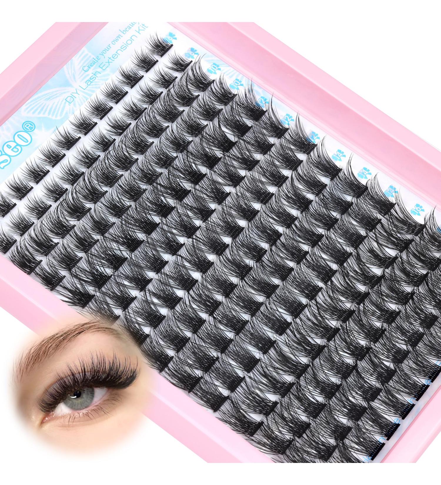 wiwoseo Lash Clusters Natural Individual Lashes Individual Cluster Lashes Russian Eyelash Clusters 8-16MM Natural Look Lashes Individual Eyelashes D Curl Lashes for Beginners - Buy Online on GoSupps.com