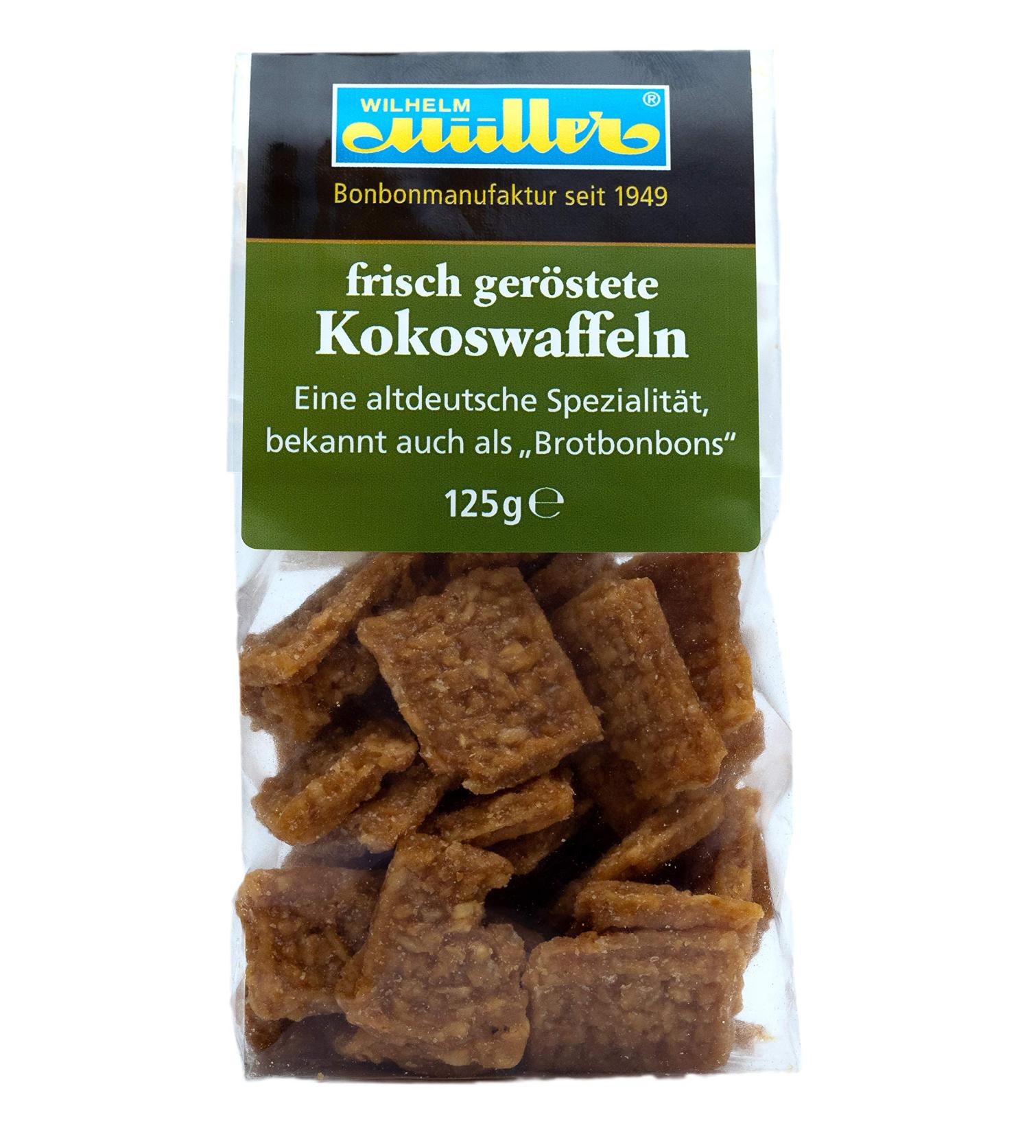 Freshly roasted coconut waffles (1 bag) Coconut waffles 125 g (1 pack)