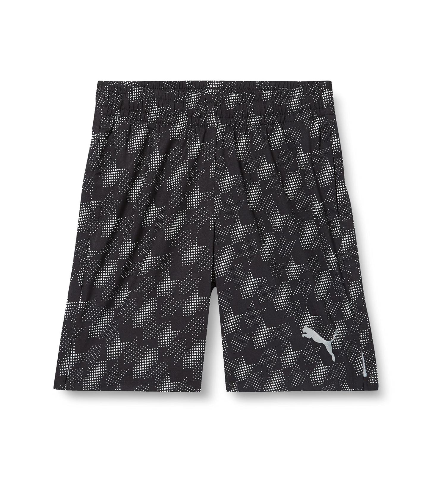 PUMA Boys Active Sports Woven AOP Shorts - Lightweight Black Athletic Shorts for Kids | International Shipping Available - Buy Online on GoSupps.com
