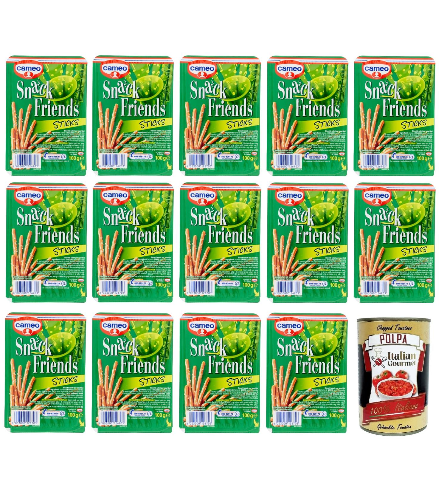  Italian Gourmet E.R. Pack of 14 Cameo Snack Friends sticks - 100g - With 400g box - Buy Online on GoSupps.com