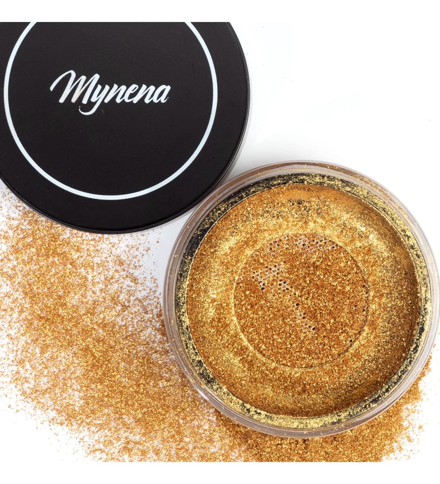 Mynena Yellow Gold Highlighter Powder for Face and Body Vegan, Paraben-Free, Cruelty-Free - Buy Online on GoSupps.com