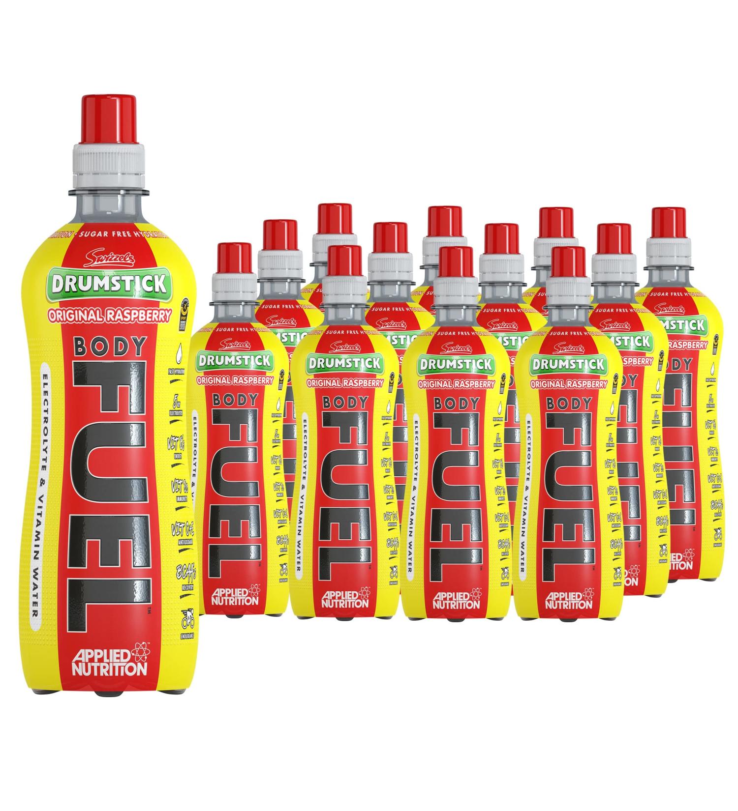 Applied Nutrition BodyFuel Electrolyte Water - Body Fuel Prime Drink with BCAAs and Vitamins Fast Hydration (12 x 500ml) (Drumstick) - Buy Online on GoSupps.com