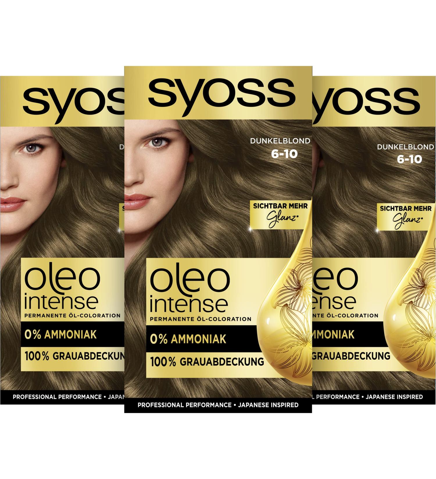 Syoss Oleo Intense Dark Blonde 6-10 Hair Color - Ammonia-Free Permanent Dye with Nourishing Oil (115 ml) - Buy Online on GoSupps.com