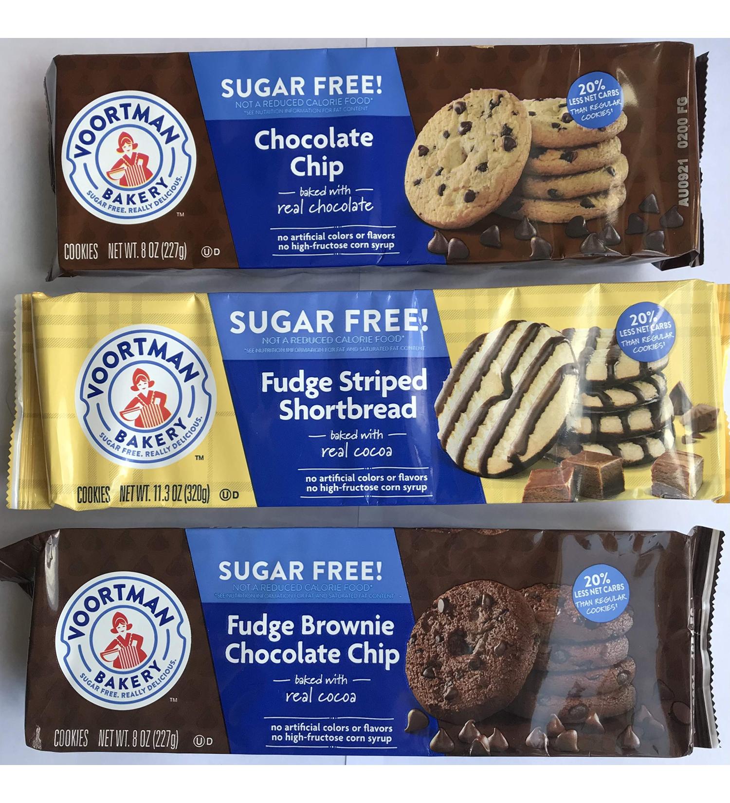 Voortman Sugar-Free Cookies 3-Pack Bundle - Fudge Brownie, Chocolate Chip, and Chocolate Lovers Assortment - Buy Online on GoSupps.com