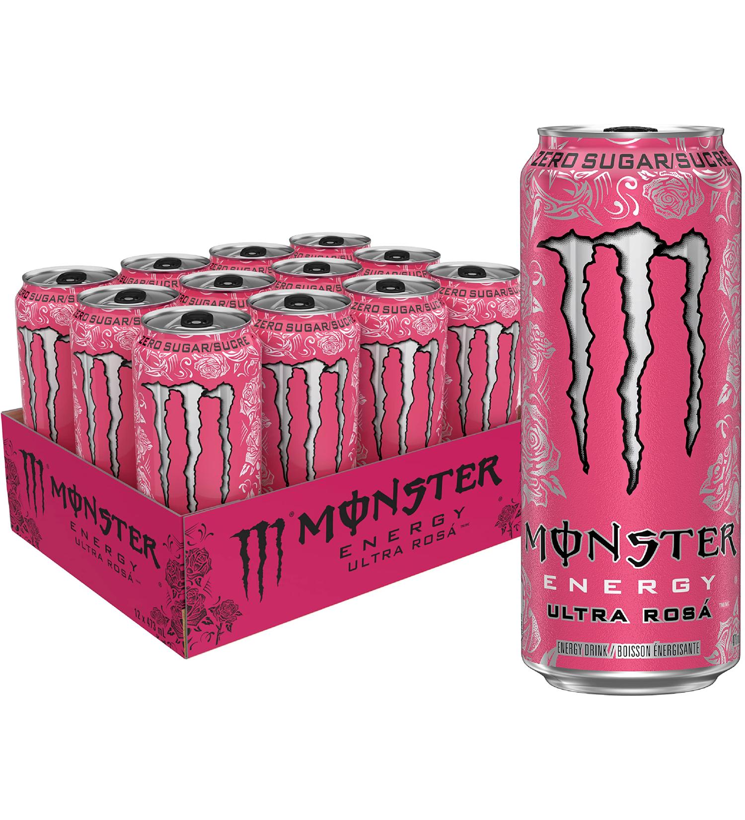 Monster Energy Ultra Rosa 473mL Cans Pack of 12 - Buy Online on GoSupps.com