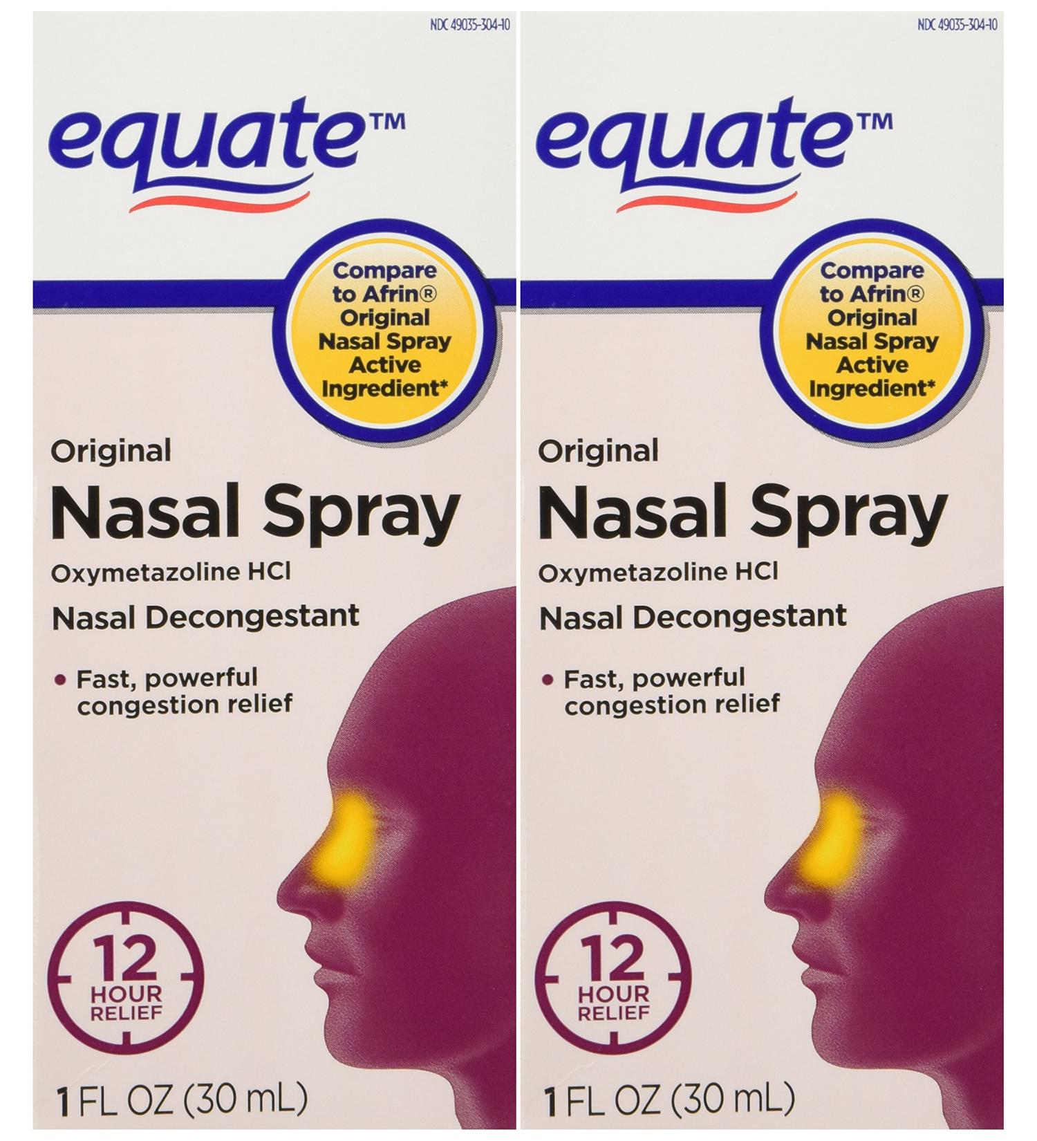 Equate Nasal Spray Original (Compare to Afrin) 1oz - Pack of 2 - Buy Online on GoSupps.com