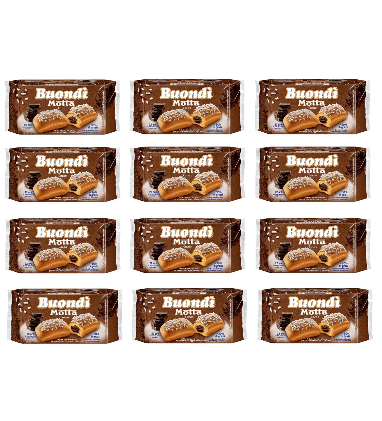  Buond Motta Buond Cacao Pack of 12 baked sweets with cocoa cream 258 g (6 x 43 g) - Buy Online on GoSupps.com