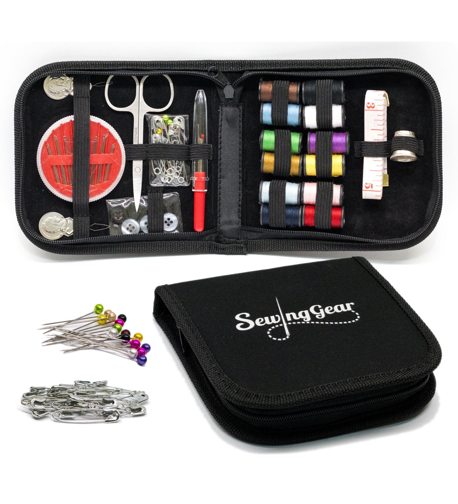 Compact Sewing Kit for Home, Travel, Camping & Emergency - Premium Mini Sew Supplies Set for Kids, Girls, Beginners & Adults - Expansive Case with 100 Extra Pins & Safety Pins - Buy Online on GoSupps.com