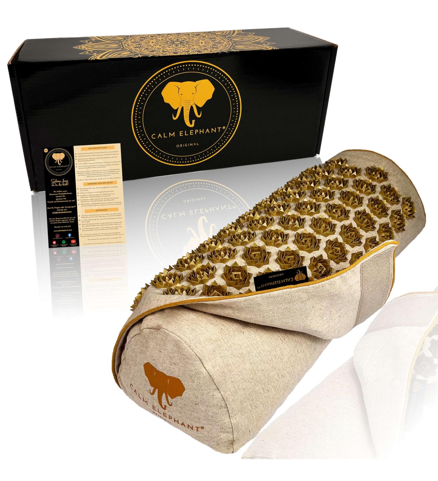 Buy Calm Elephant Original 2-in-1 Acupressure Pillow & Knee Roller - Relief for Knee Pain & Leg Tension - Premium Quality Pain Relief Solutions - Buy Online on GoSupps.com