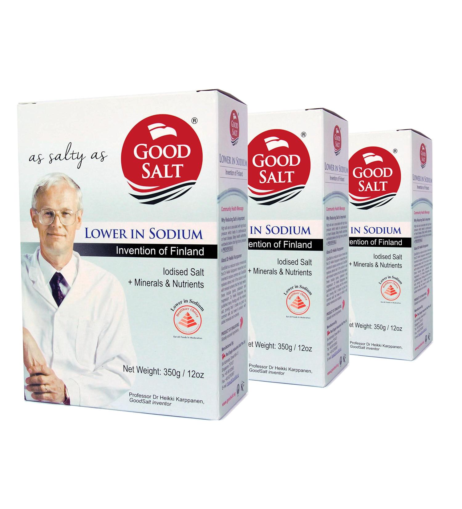 GoodSalt: Low Sodium Iodized Mineral Salt with Potassium and Magnesium - 3 Pack (12 oz each) - Buy Online on GoSupps.com