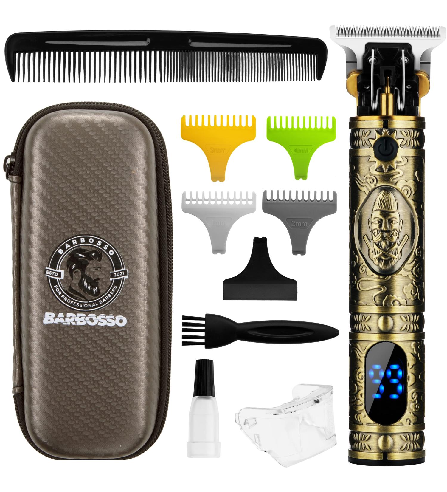BARBOSSO Men's Beard Trimmer - Cordless Hair Clippers - Electric Rechargeable - Zero Gap T Blade - Precision Detailer for Head Haircuts Facial Stubble Sideburns Moustache - Male Grooming Kit - Buy Online on GoSupps.com