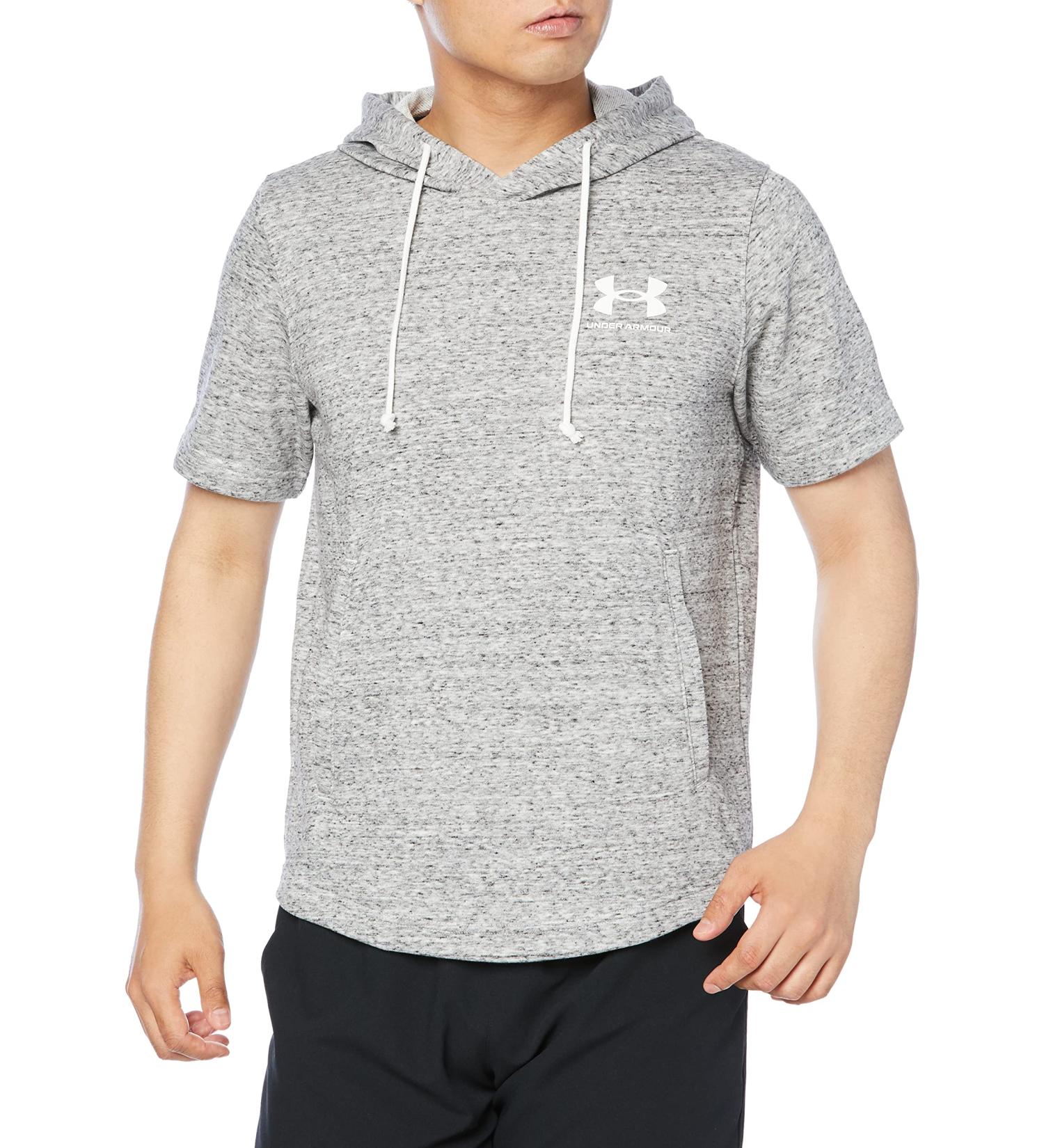 Under Armour Men's Rival Terry Short-Sleeve Hoodie - Onyx White/Cruise Gold - Size Medium - Buy Online on GoSupps.com