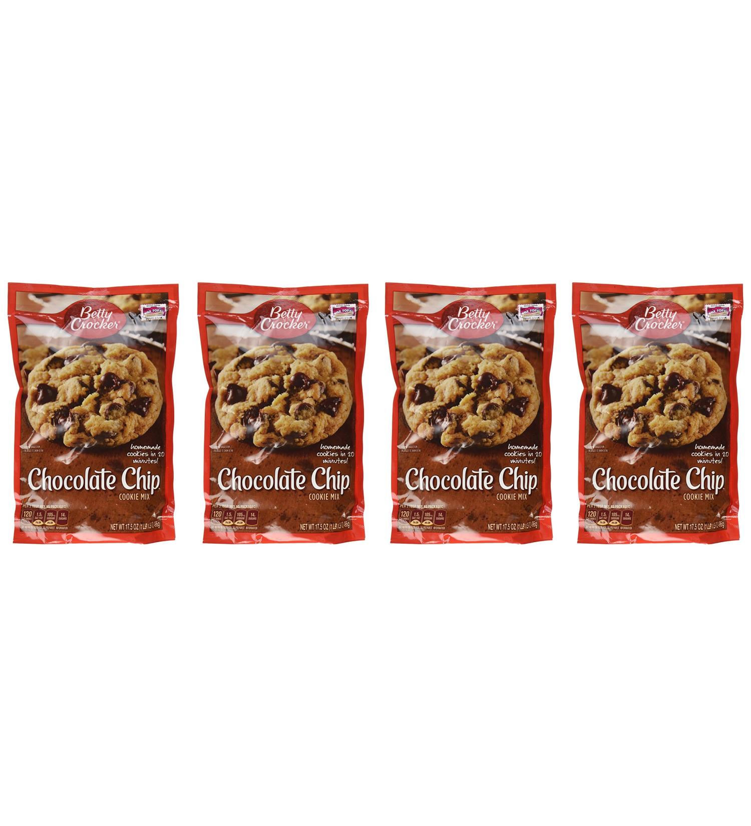 Betty Crocker Chocolate Chip Cookie Mix 17.5oz Pouch (Pack of 4) - 4.36 Pounds Total - Buy Online on GoSupps.com