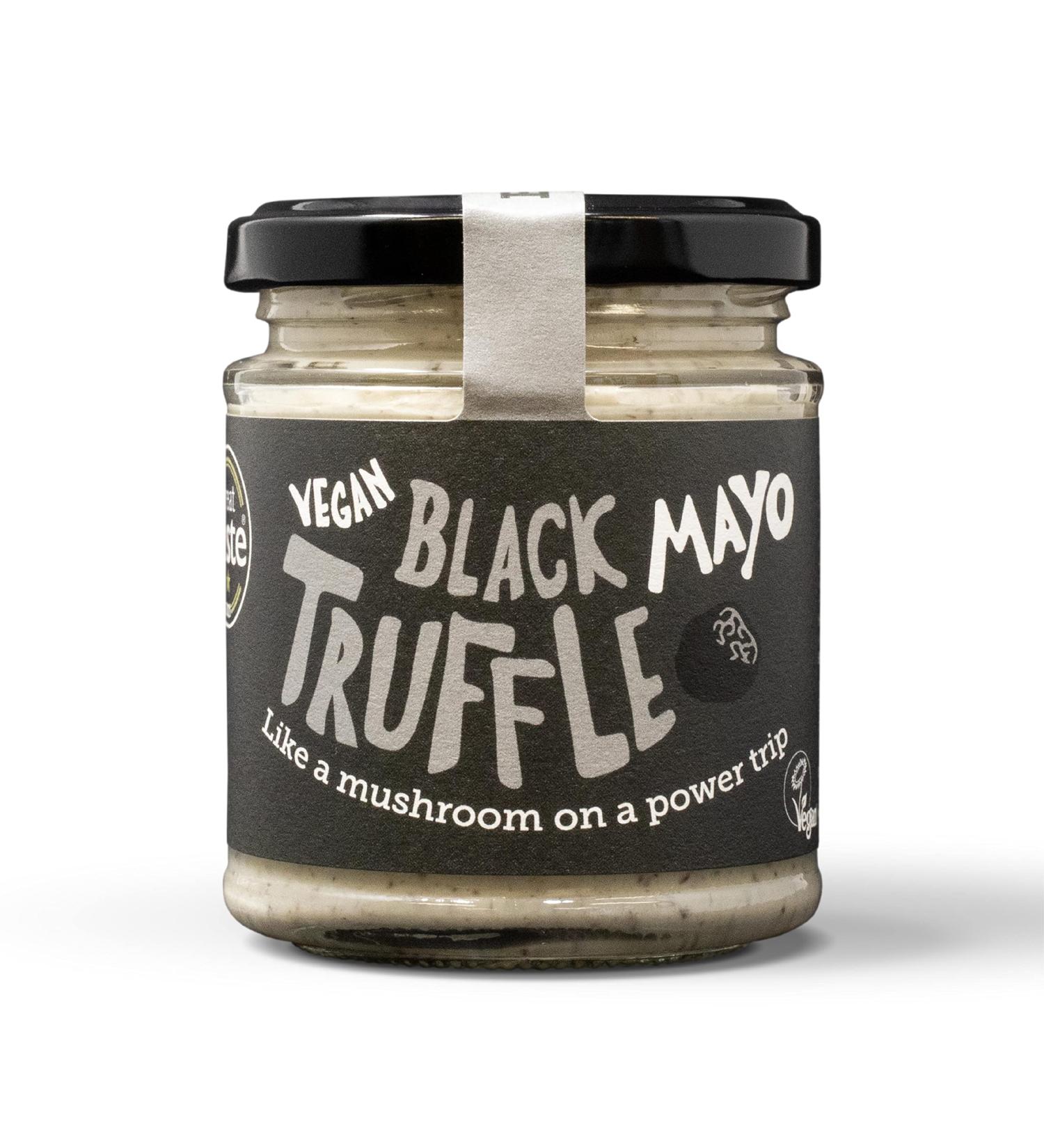 BeSaucy Black Truffle Mayonnaise 180g Glass Jar - Vegan Friendly Spread, Dip, Mash Stir-In and Pasta/Pizza Partner, UK-Made - Buy Online on GoSupps.com