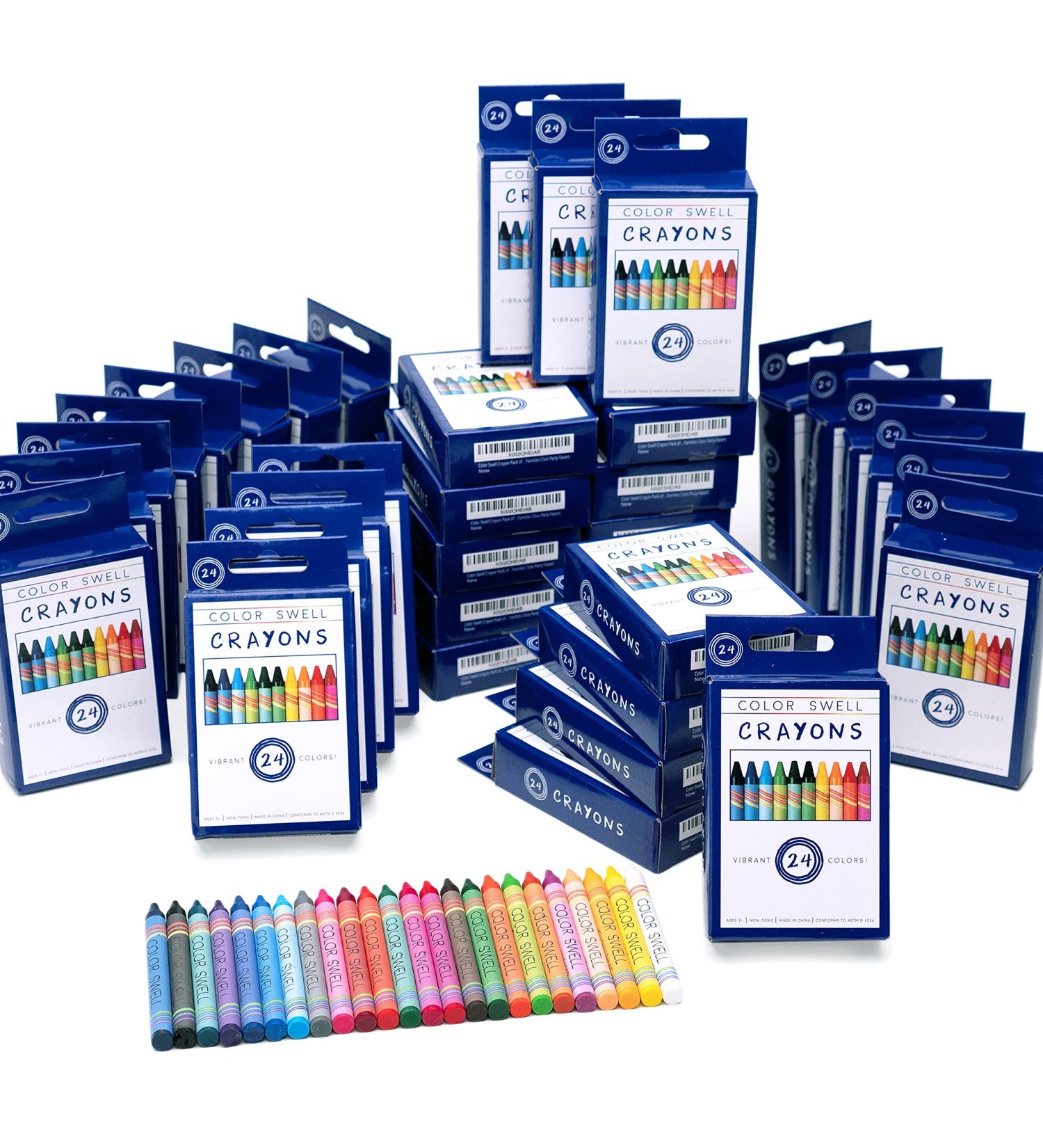 Color Swell Bulk Crayon Packs - 36 Boxes of 24 Vibrant Colored Crayons for Classroom and Home Use - Buy Online on GoSupps.com