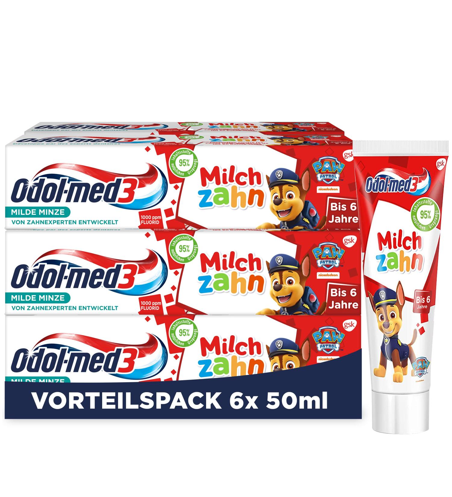 Odol-med3 Milk Toothpaste for Children - 6x75ml | Gentle Dental Care for Kids - Buy Online on GoSupps.com