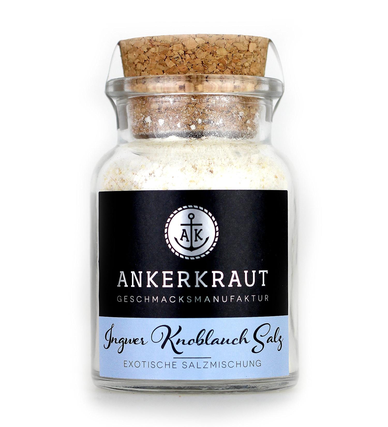 Ankerkraut Ankerkraut Garlic Salt Ginger with Sea Salt 160g in a Cork Glass