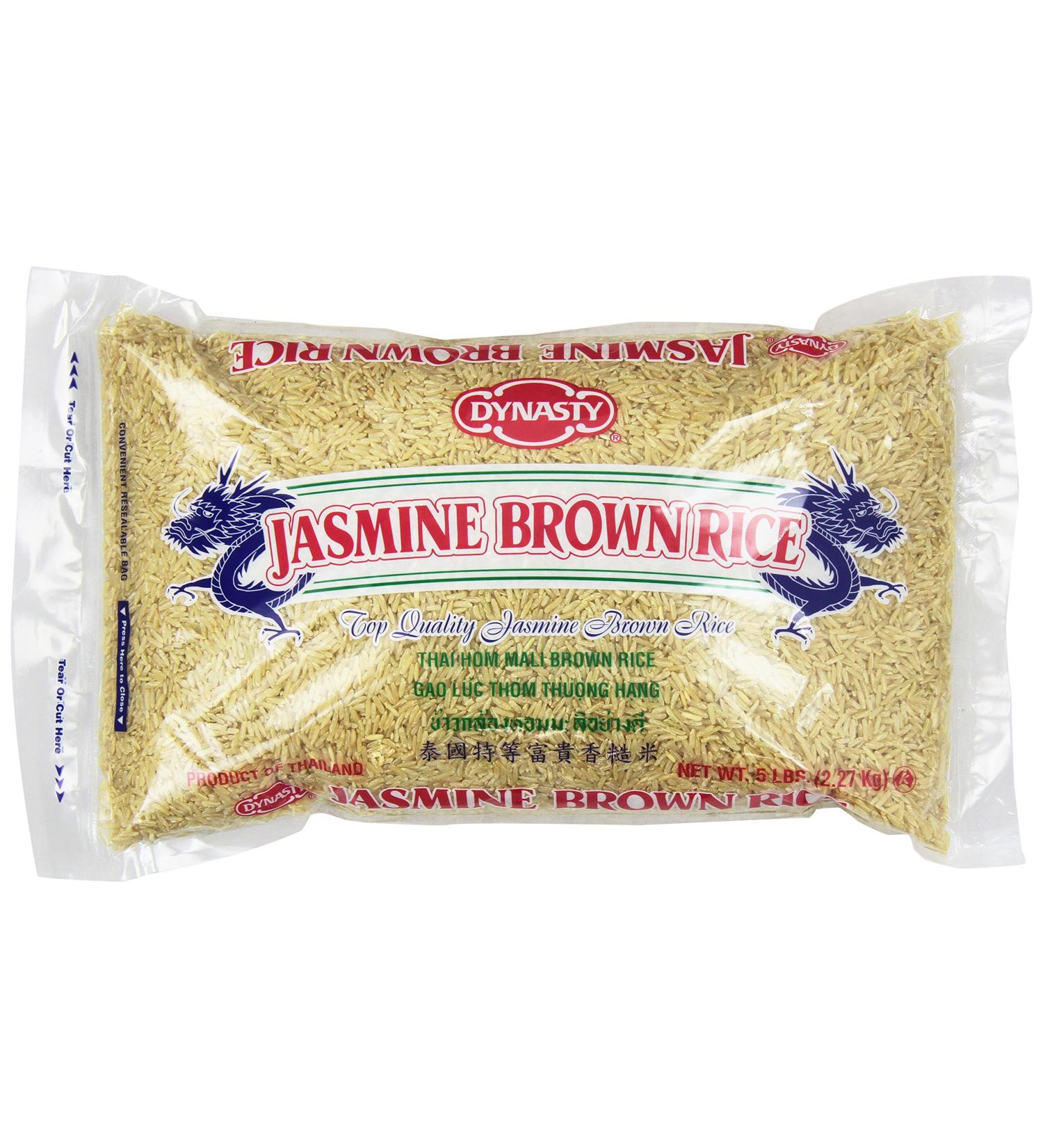 Dynasty Jasmine Brown Rice 5 lb (Pack of 6) - Premium Quality, Fragrant Long Grain Rice - Buy Online on GoSupps.com
