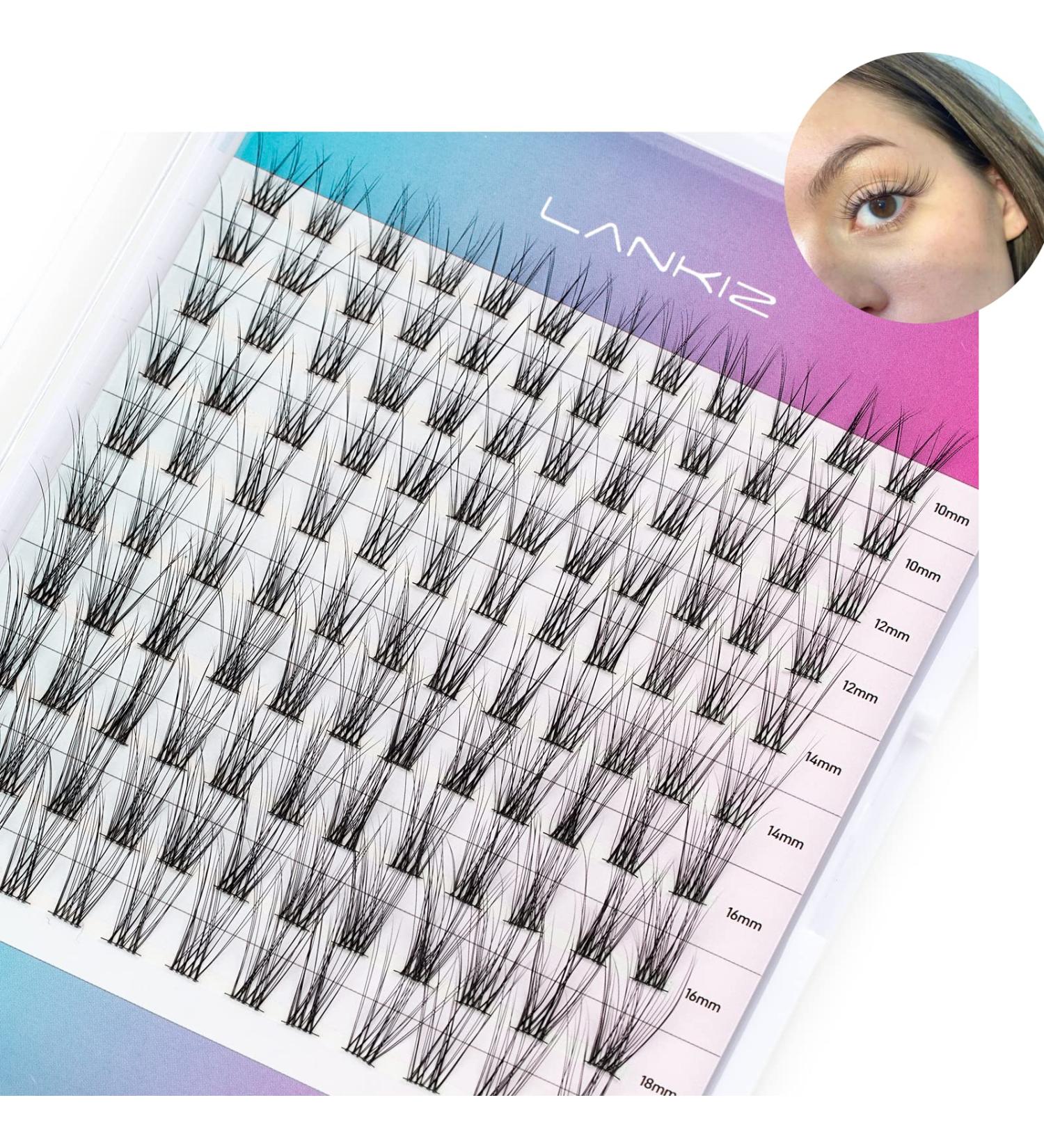 Lankiz DIY Eyelash Extensions - 120 Soft & Light Clusters 10-20mm Mixed Fluffy C Mix - Perfect for Home Use - Buy Now! - Buy Online on GoSupps.com