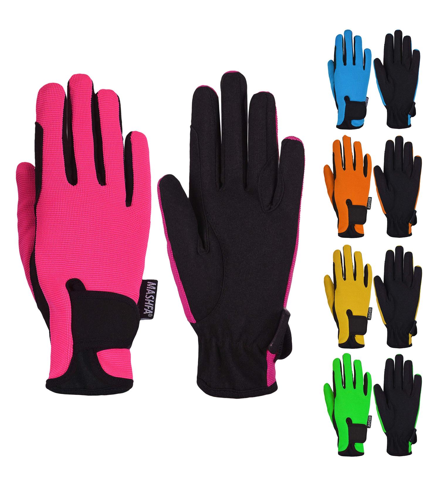 Kids Horse Riding Gloves - Pink, Age 10-12 Years | Equestrian Children's Mittens for Horseback Riding, Biking, Gardening | Boys & Girls Pony Youth Outdoor Gear - Buy Online on GoSupps.com