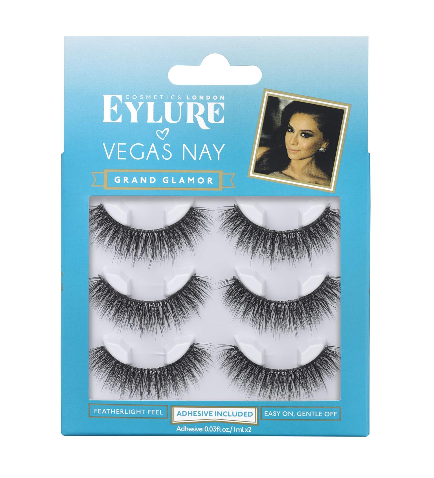 Eylure Vegas Nay False Eyelashes  Reusable  Adhesive Included  1 Pair  Cruelty Free Grand Glamour