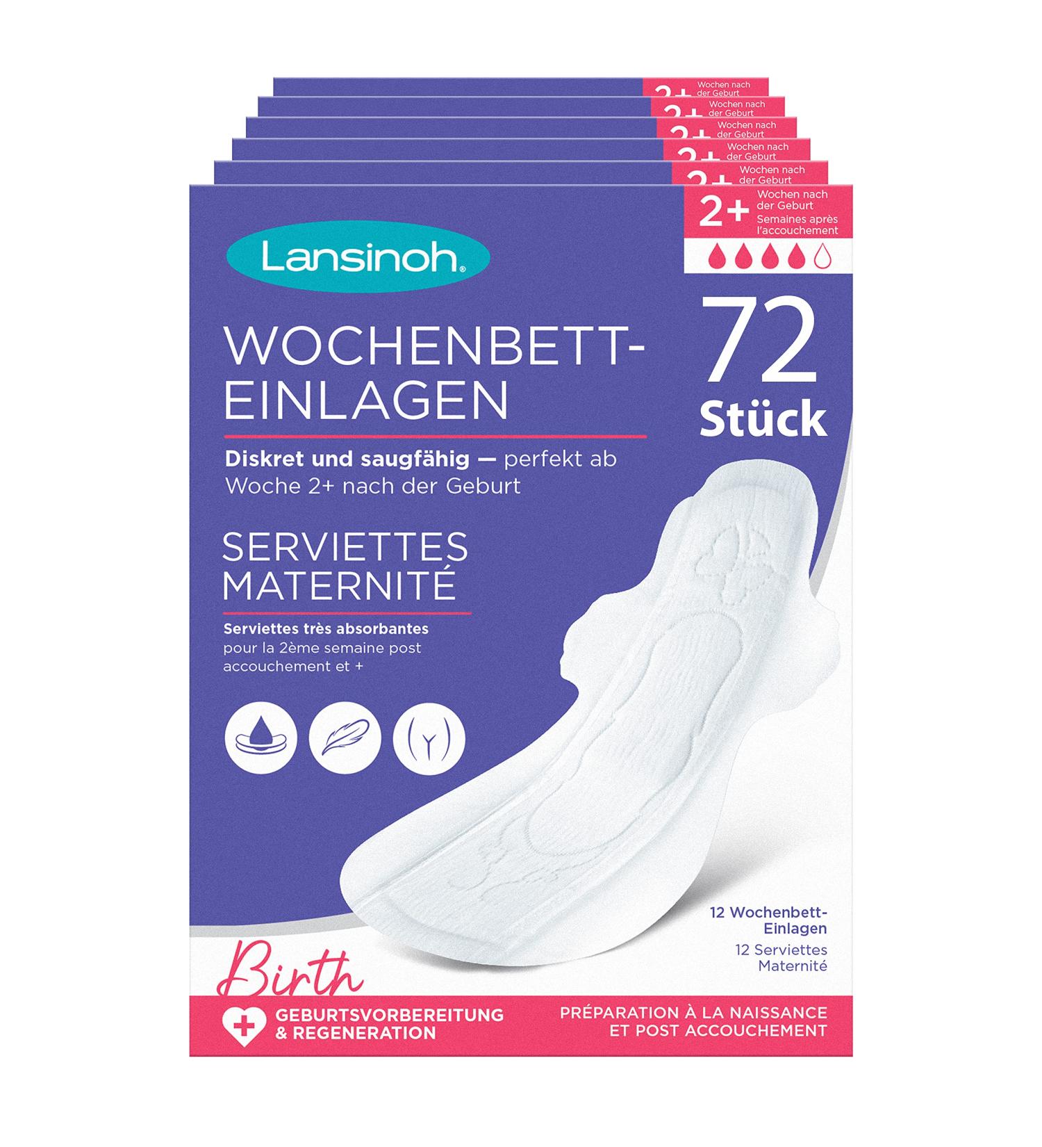 Lansinoh Postpartum Pads - 72 Ultra Thin & Absorbent - Ideal for Week 2+ After Birth - International Shipping Available - Buy Online on GoSupps.com