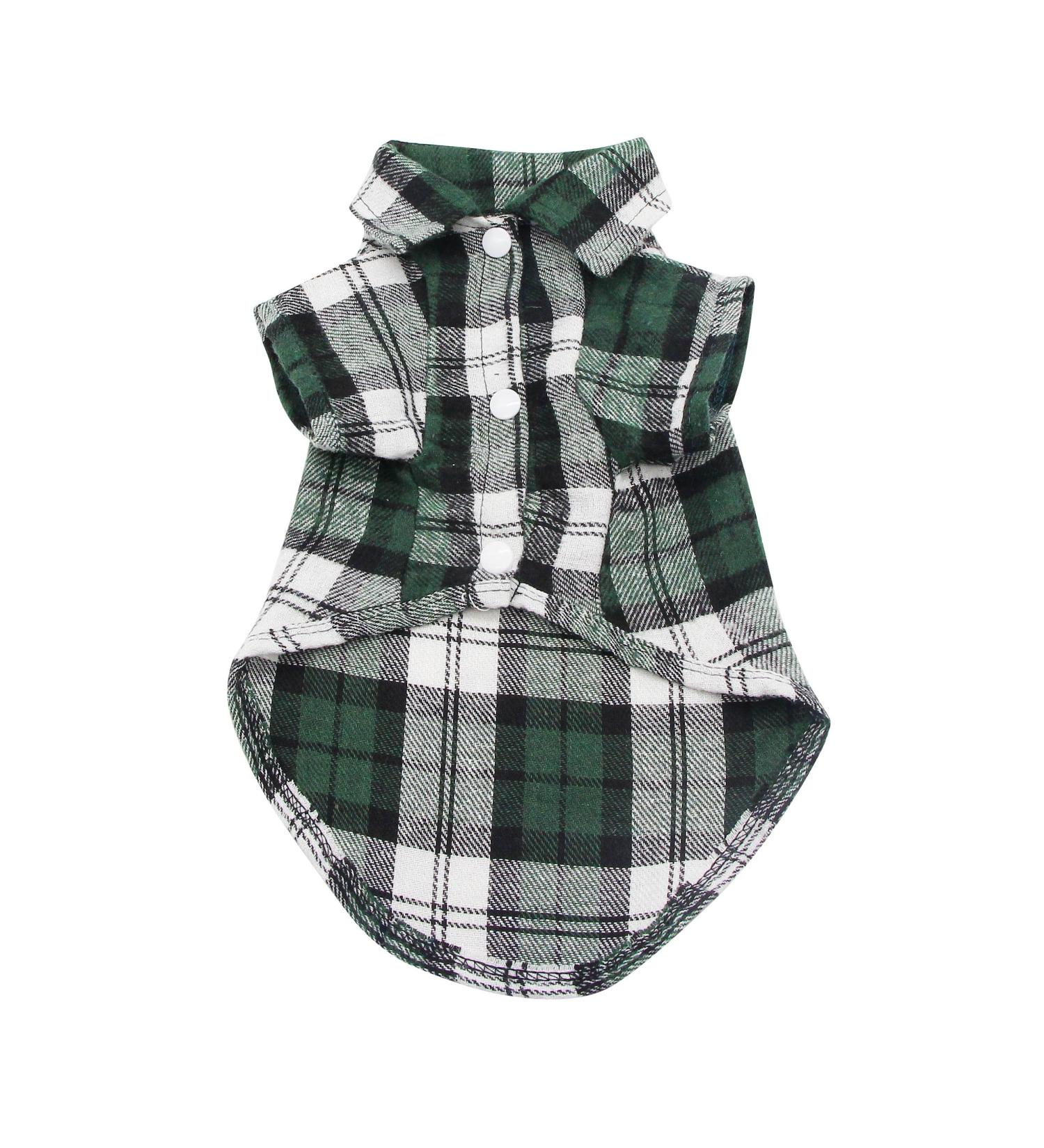 YAODHAOD Dog Plaid Shirt Pet Fashion Plaid Shirt Pet Dog Clothes Cat Plaid Clothes Shirt Soft and Comfortable (green S) - Buy Online on GoSupps.com