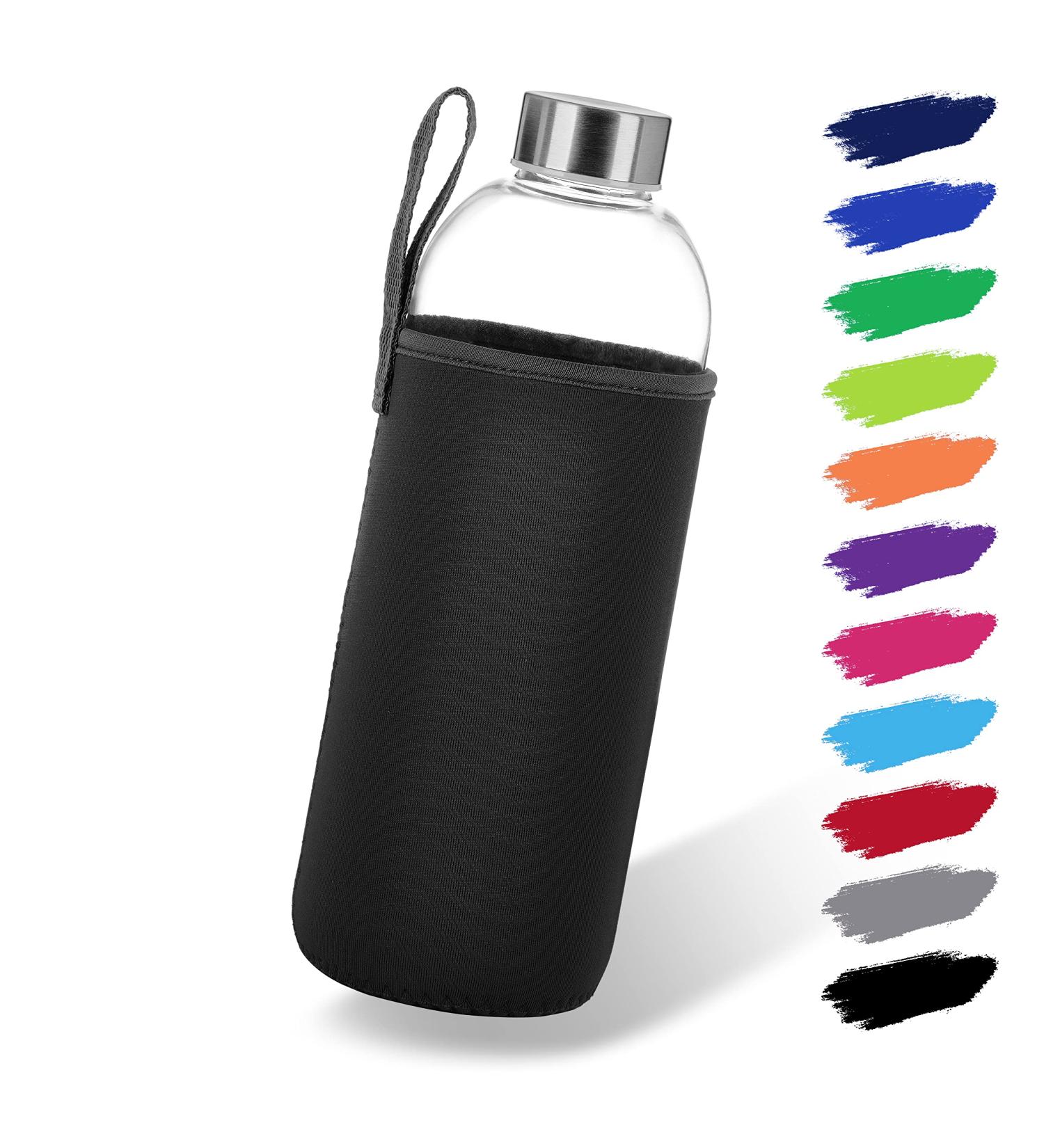 Buy Noma 1L Glass Bottle with Neoprene Cover - Durable Sports & Outdoor Water Bottle | Available in 500ml & 1000ml - Perfect for Office & School - Buy Online on GoSupps.com