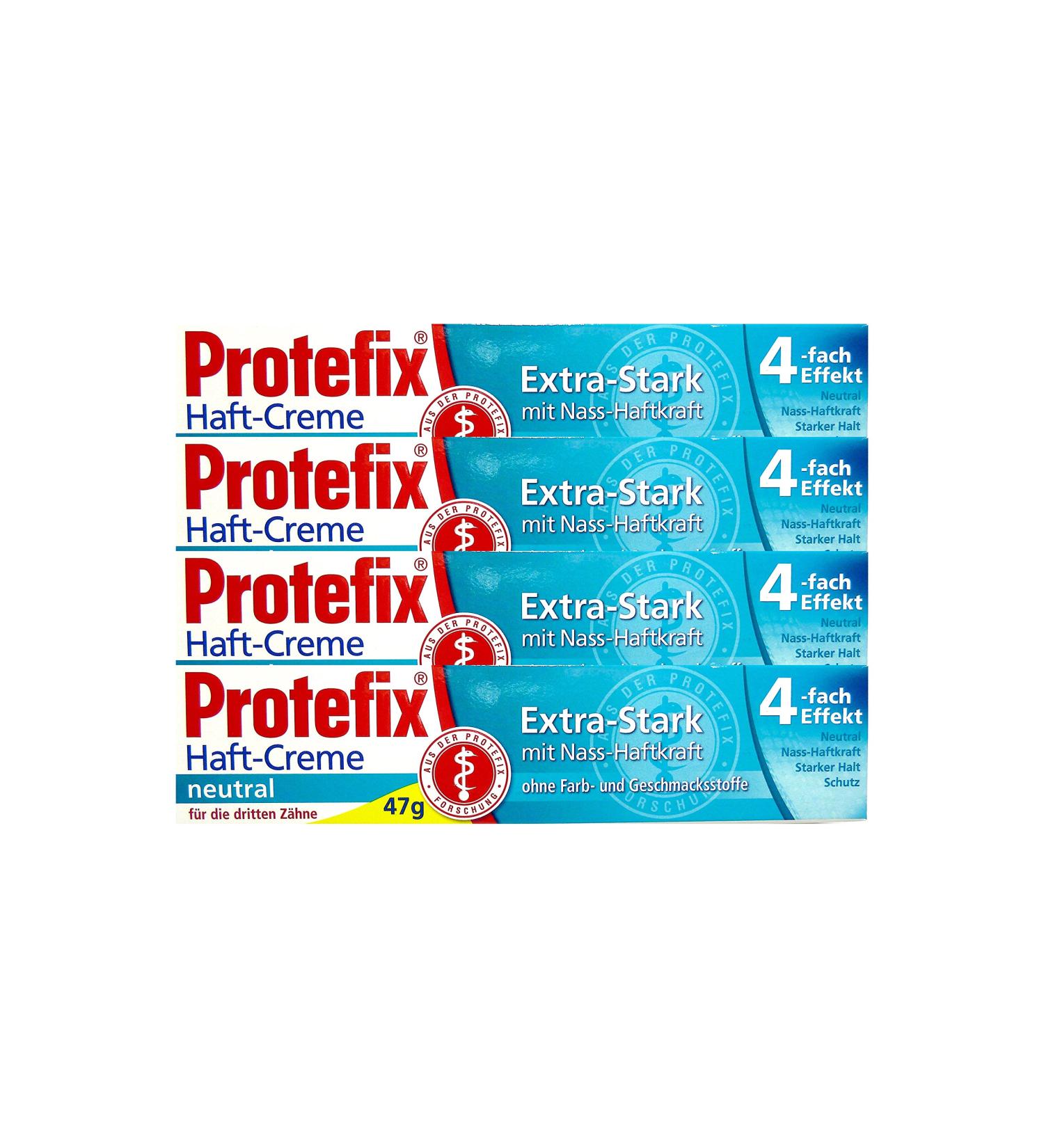 4x Protefix Adhesive Cream Neutral 47g without color and flavorings PZN 03556821