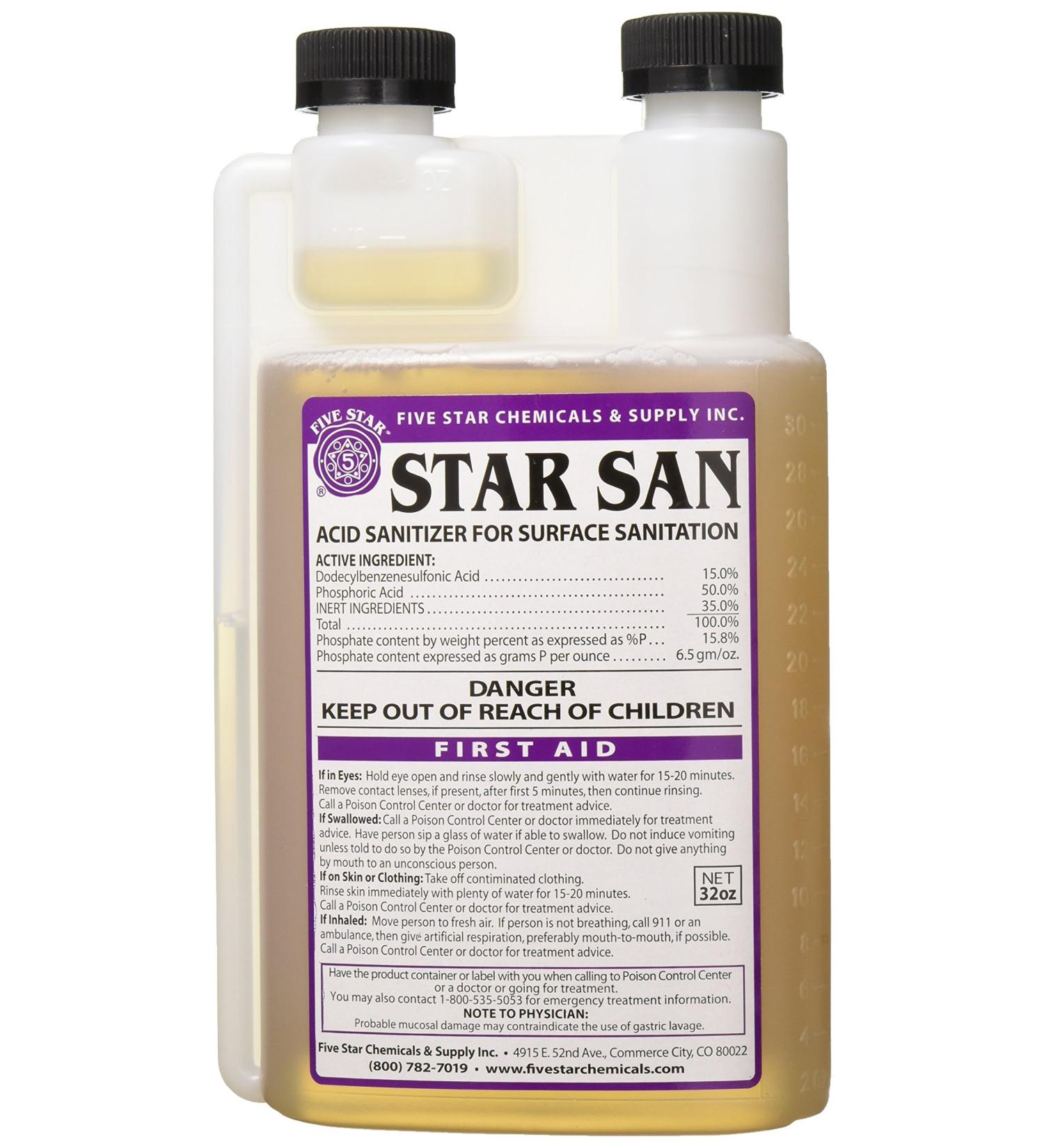 Five Star Star San Acid Sanitizer 32oz - Surface Sanitation Solution - Buy Online on GoSupps.com