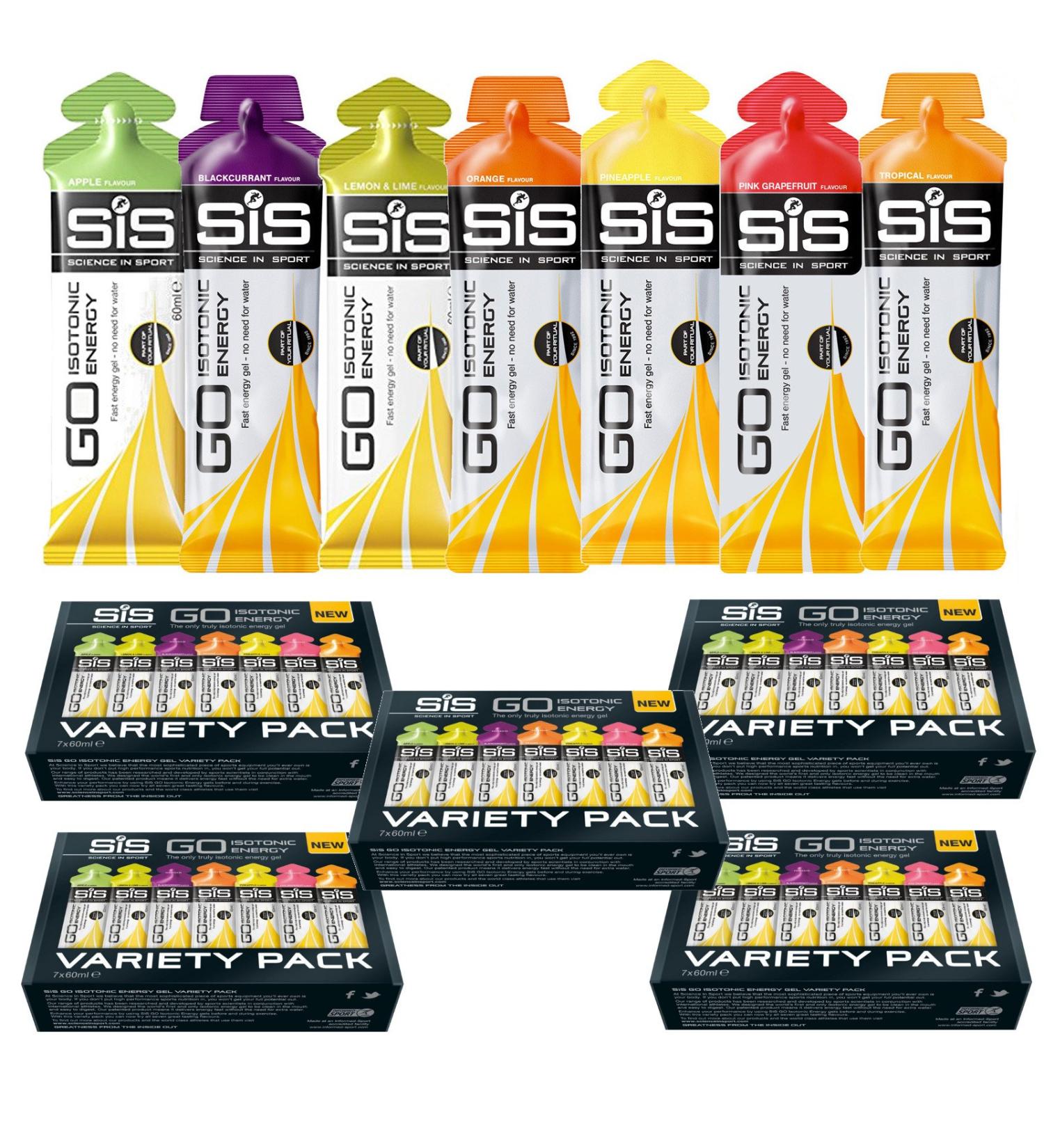 Science in Sport Go Isotonic Energy Gels - Box of 35s (5 Variety Boxes) - Buy Online on GoSupps.com