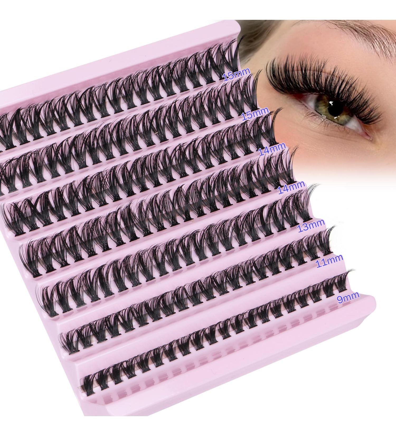Goddvenus Individual lashes Cluster Lashes DIY Eyelashes Individual Wispy Cluster Eyelash Extensions Lash Clusters140pcs Cluster Lashes Extensions 40D-QC - Buy Online on GoSupps.com