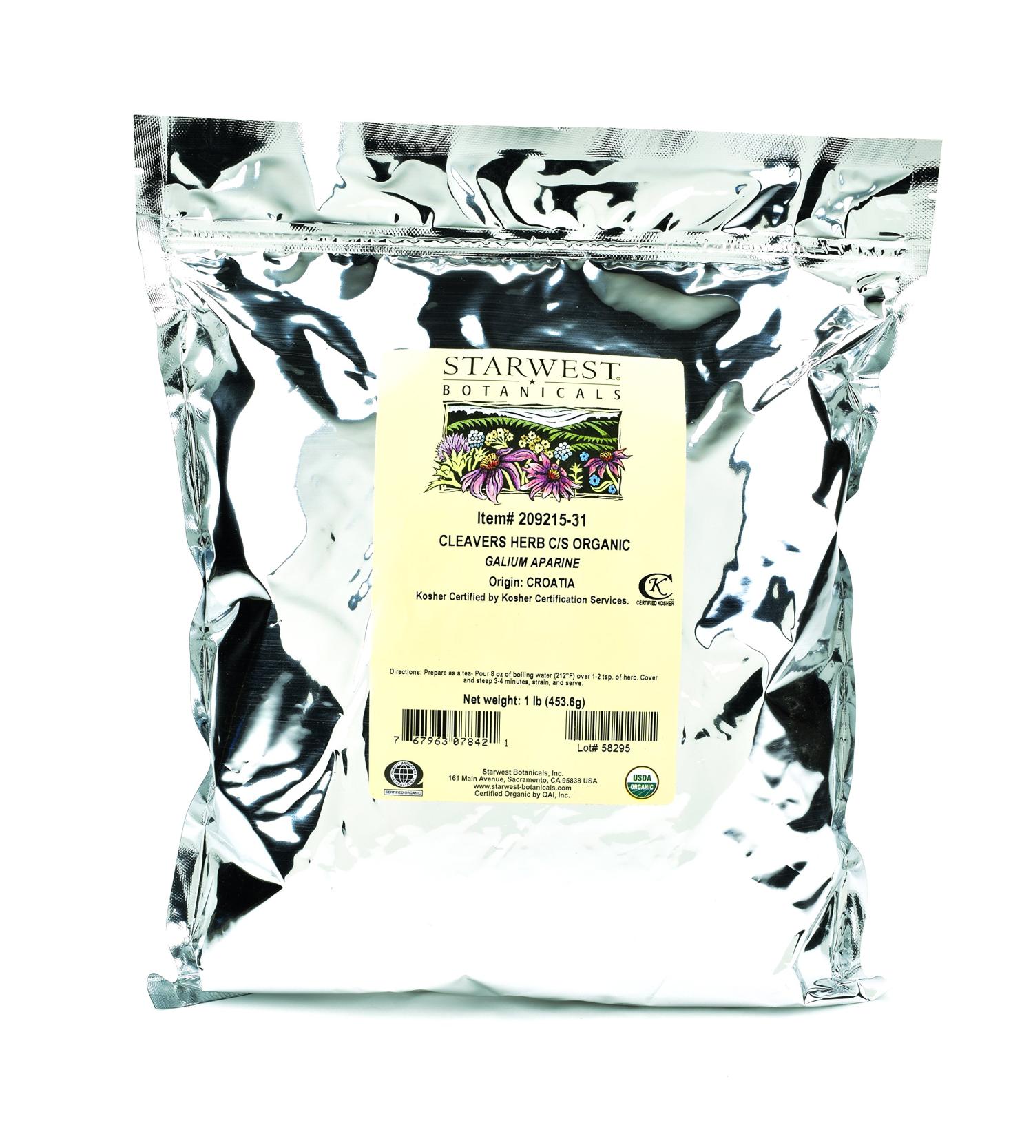 Starwest Botanicals Organic Cleavers Herb C/S  1 Pound