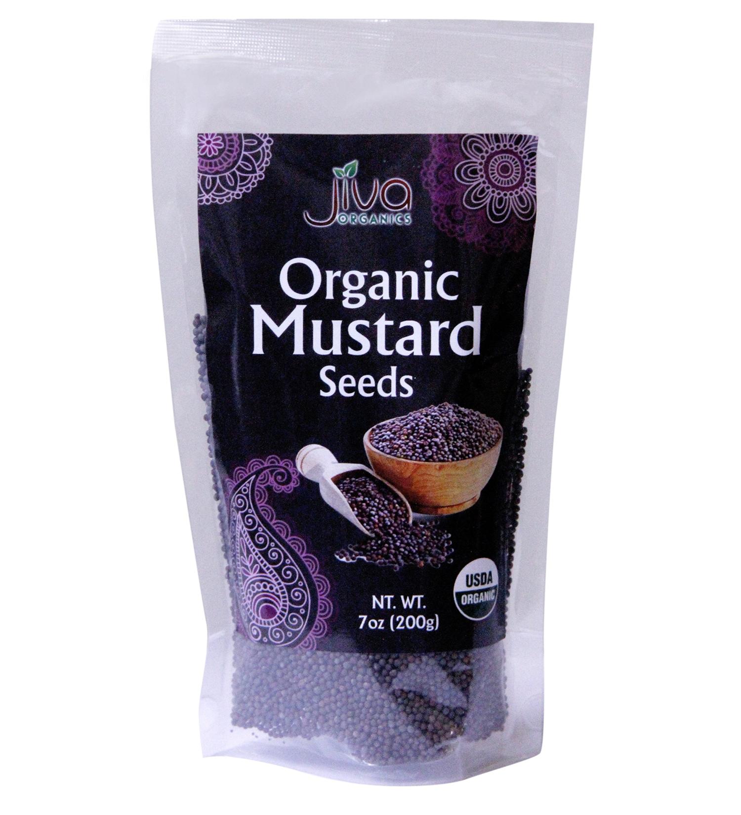 Jiva Organics Organic Black Mustard Seeds 7oz Bag - Natural & Non-GMO - Buy Online on GoSupps.com
