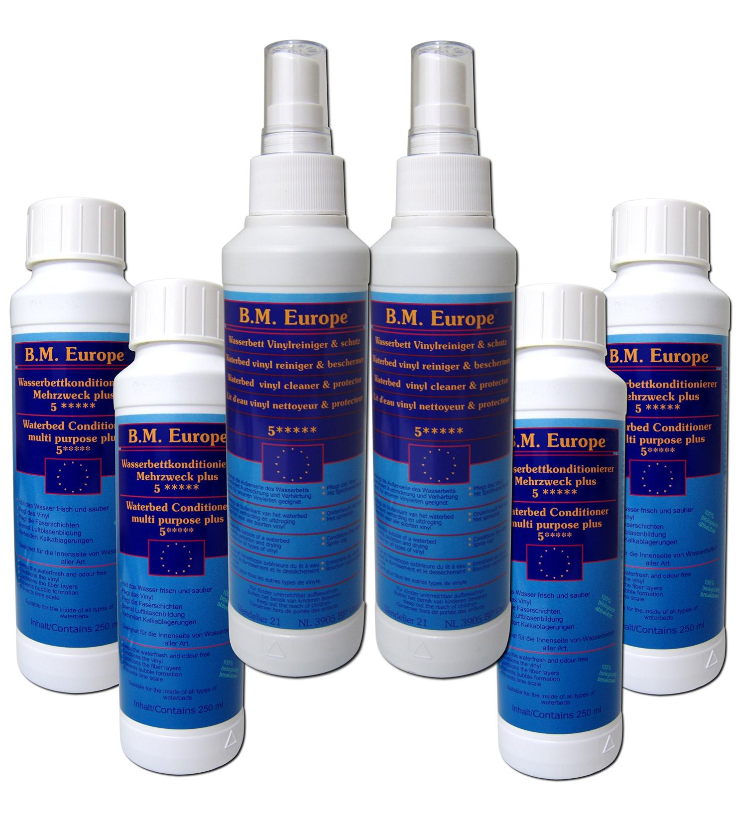 BM Europe 4X 250 ml Conditioner + 2X Vinyl Cleaner Conditioner Waterbed Softside Hardside
