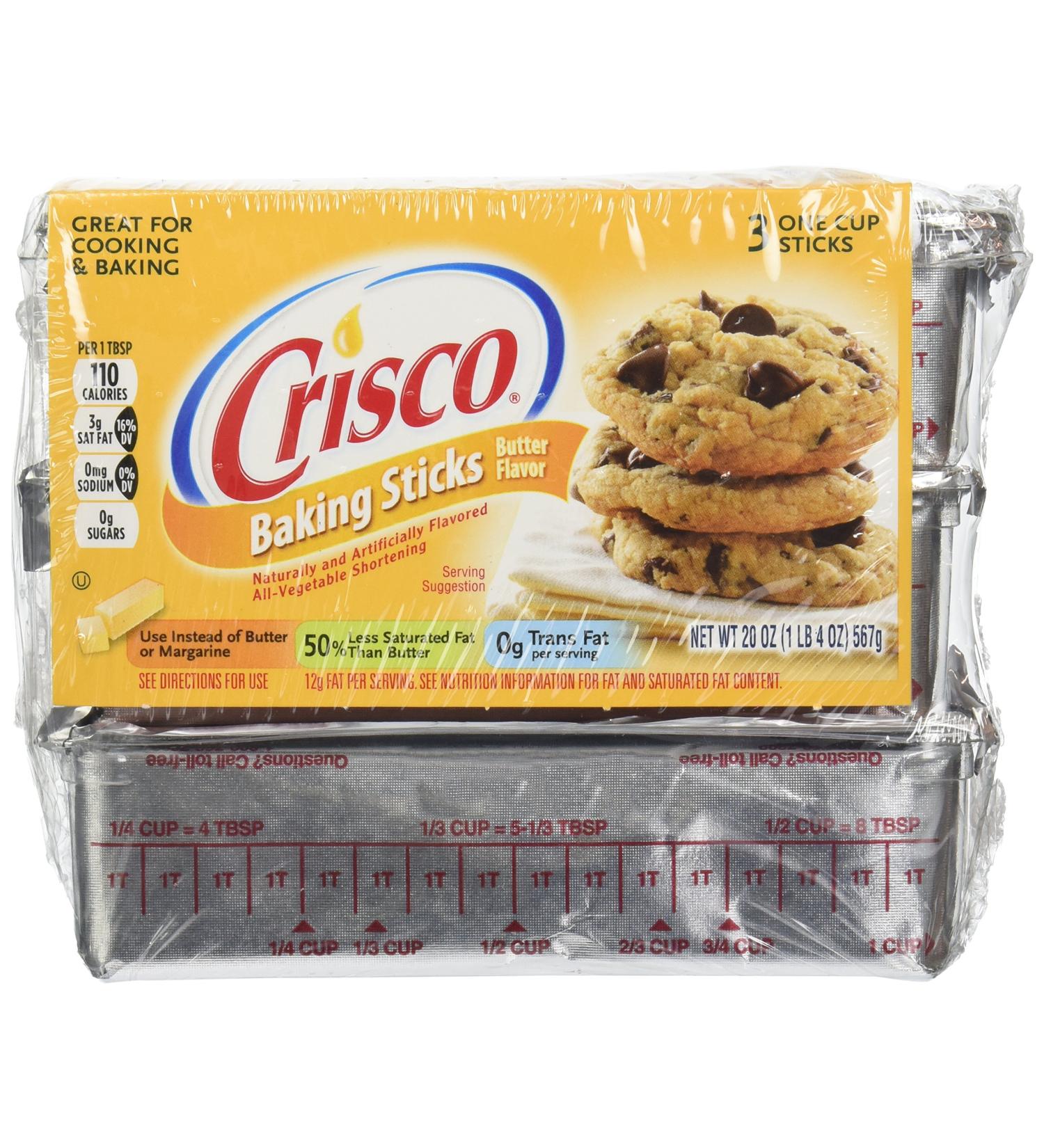 Crisco All-Vegetable Shortening Sticks 20 oz - 3 Pack (1.25 lb), Non-GMO & Trans Fat-Free - Buy Online on GoSupps.com