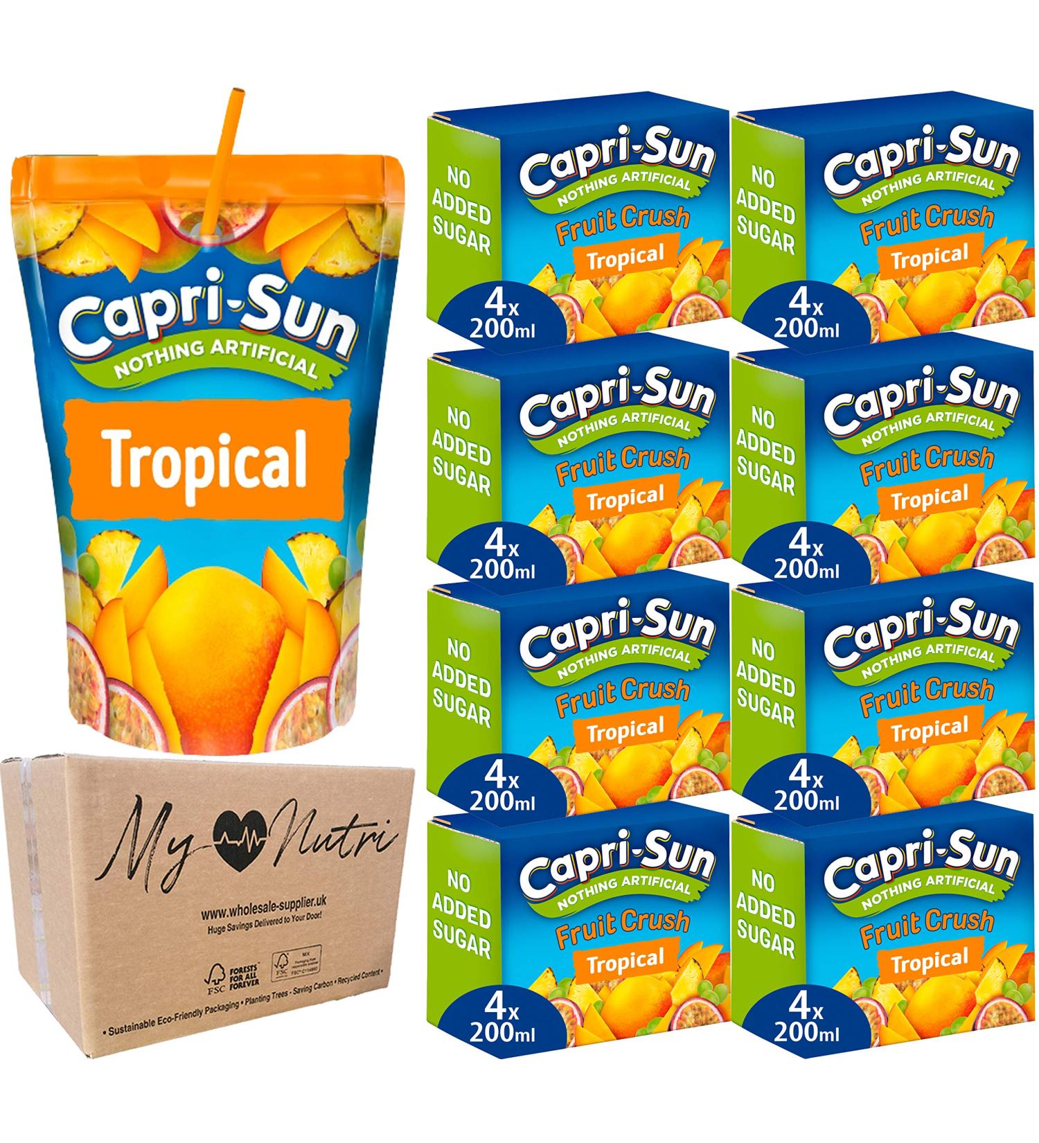 mynutri Capri-Sun Fruit Crush Tropical no added sugar 8 x 4 x 200 ml (pack of 32)