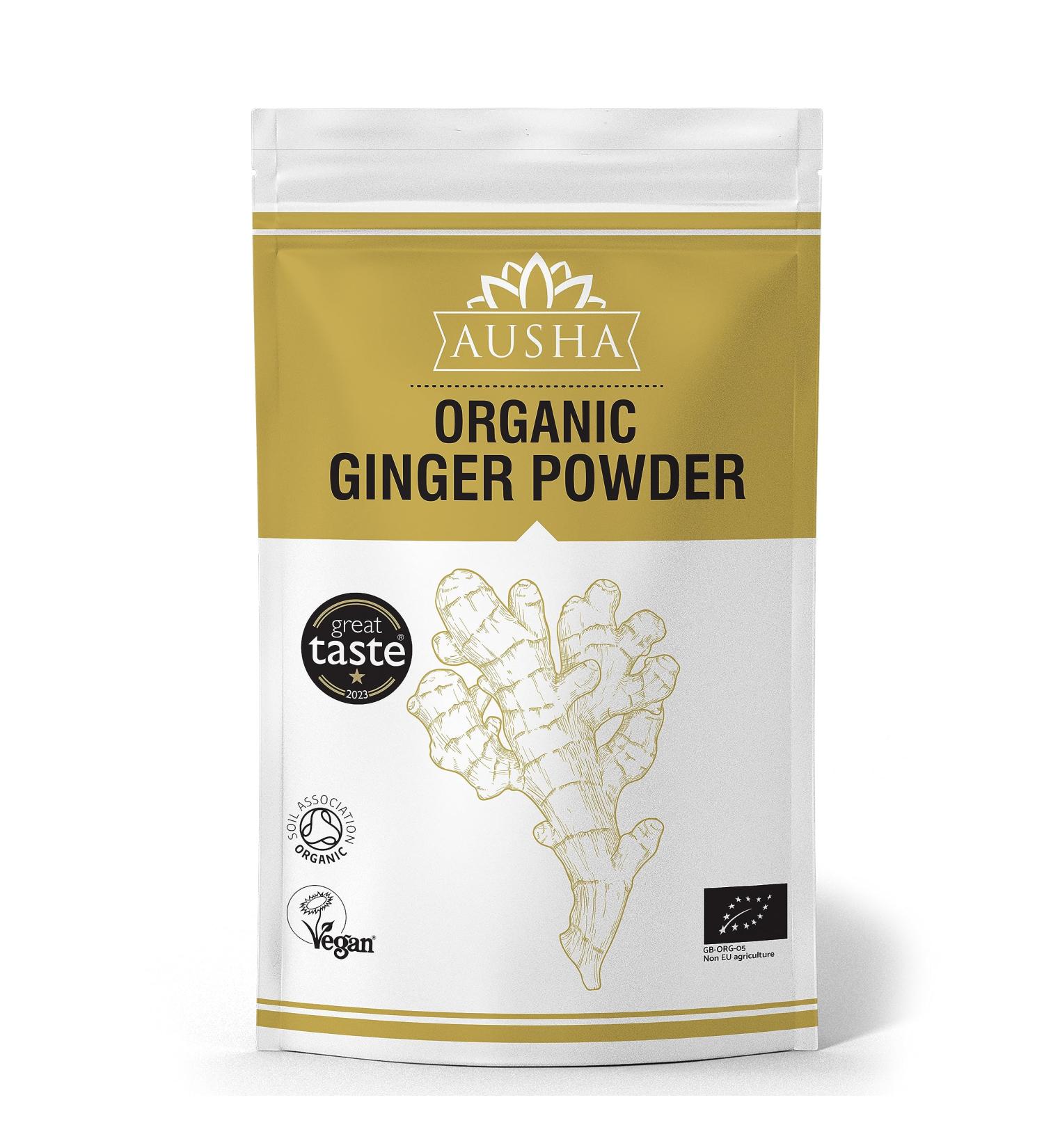 Ausha Organic Ginger Root Powder 500g | Great Taste Award Winner 2023 | 1 Pack - Buy Online on GoSupps.com