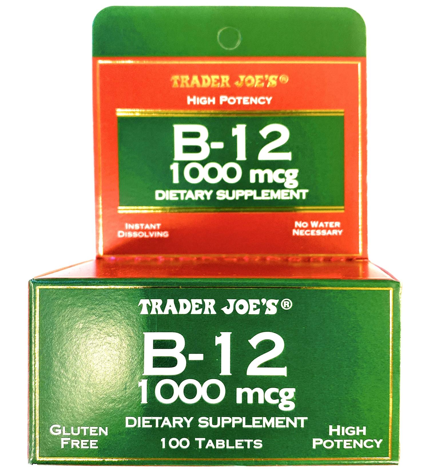 Trader Joe's Vitamin B12 1000mcg Gluten-Free Dietary Supplement - 100 Tablets - Buy Online on GoSupps.com
